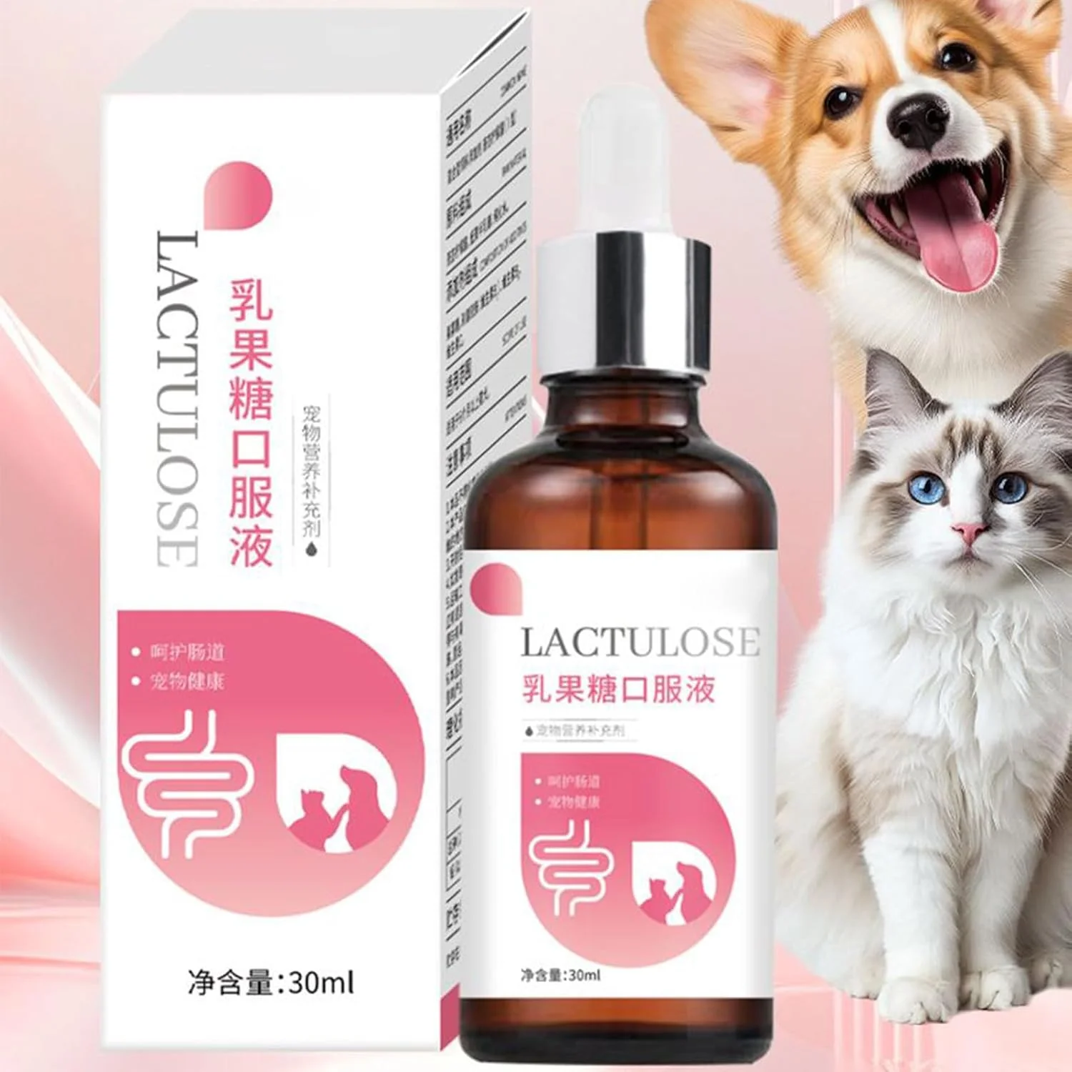 مکمل های سگ - مکمل مایع سگ 30 میلی لیتر - قطره های گوارش ایمن، ملایم، غیر تحریک کننده، جذب، مراقبت روزانه برای بچه گربه، توله سگ، مسافرت، خانه