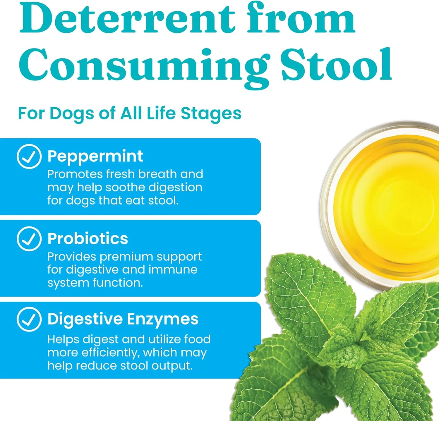 تشویقی سگ Solid Gold No Poo - بازدارنده مدفوع خواری برای سگ هایی که مدفوع می خورند - تشویقی برای جلوگیری از خوردن مدفوع با نعناع و پروبیوتیک برای حمایت از روده و تنفس - 60 عدد