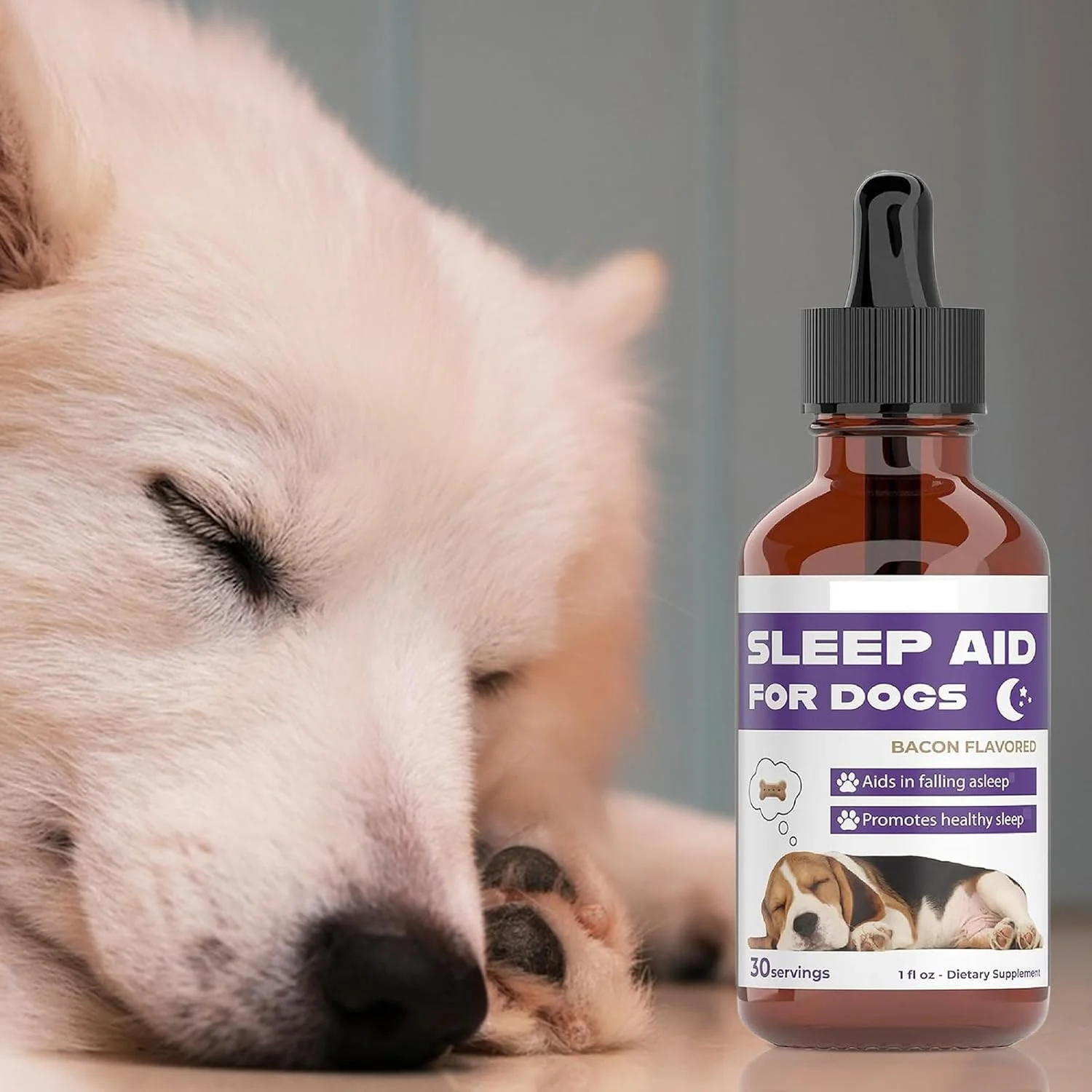قطره خواب سگ - قطره های آرام بخش برای توله سگ، قطره های خواب طبیعی حرفه ای سگ برای آرامش استرس، جدایی، آموزش، مسافرت