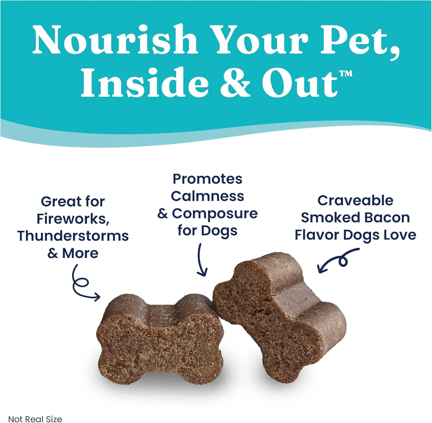 تشویقی های آرام بخش سگ سالید گلد - تشویقی آرام بخش سگ حاوی ملاتونین برای رفع اضطراب جدایی، استرس و بیش فعالی - کمک به آرامش در سفر، آتش بازی و طوفان - مناسب برای تمام سنین و اندازه ها - طعم بیکن - 60 عدد
