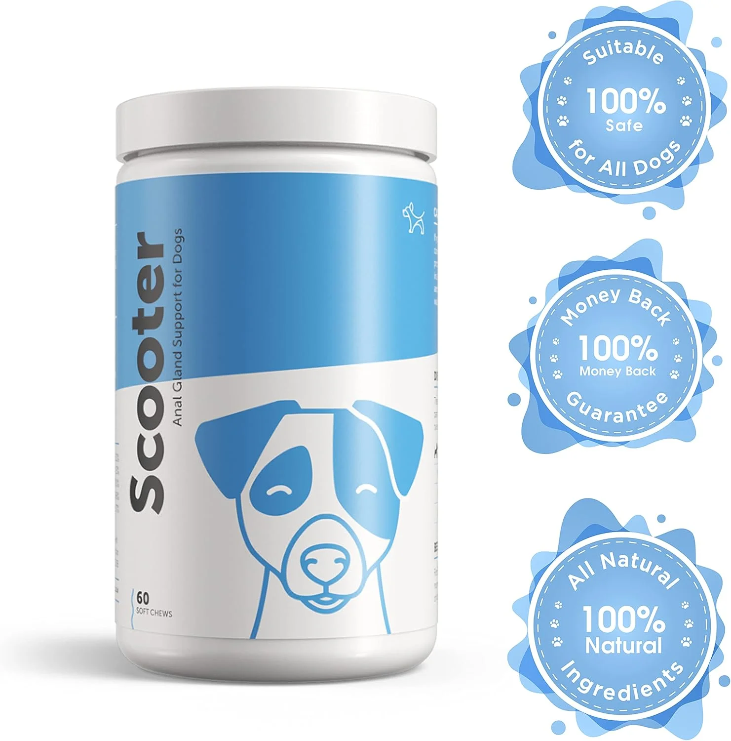 تشویقی های نرم کننده گوارش سگ SCOOTER - مکمل ممتاز بدون گندم برای غدد سالم با کدو تنبل اضافه شده؛ کمک به حمایت از عملکرد طبیعی روده و از بین بردن کشیدن باسن؛ مواد طبیعی