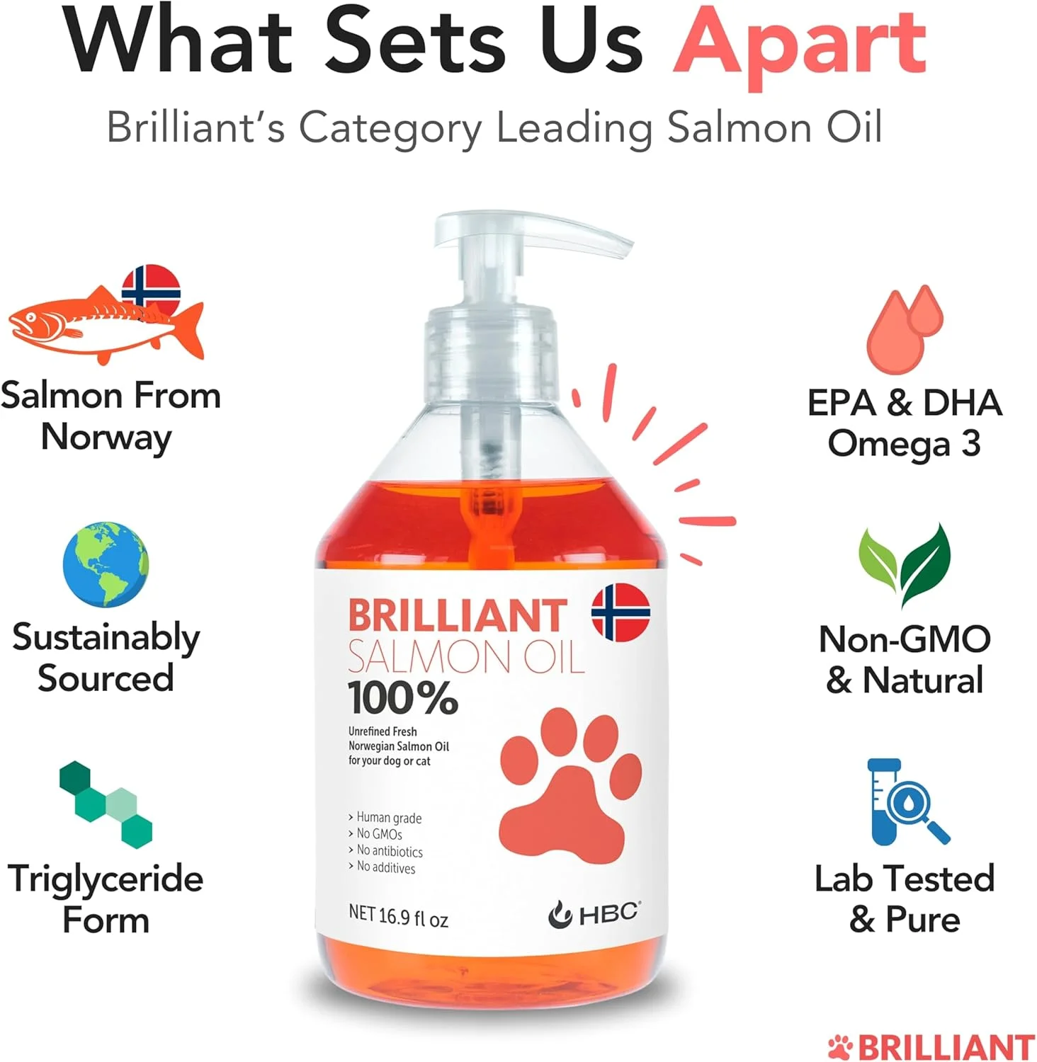 روغن ماهی سالمون برای سگ ها - پوست و موی سالم، مکمل غذایی روغن ماهی امگا 3 نروژی طبیعی، اسیدهای چرب EPA و DHA، ایده آل برای ریزش مو، آلرژی، خارش، خشکی پوست، سلامت مفاصل و استخوان - (2 x 500ml)