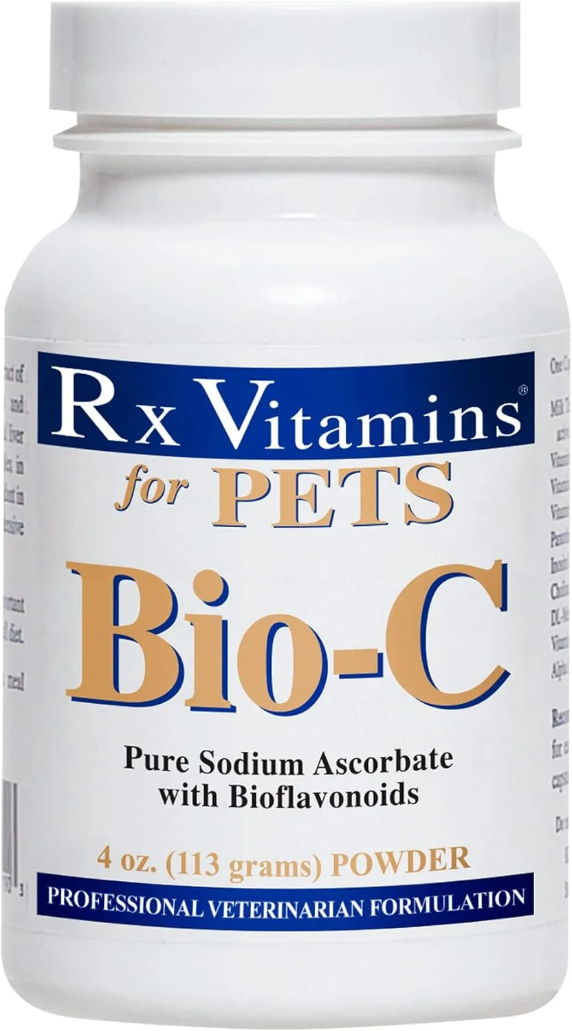 Rx Vitamins Bio-C - ویتامین C برای سگ ها و گربه ها - حاوی بیوفلاونوئیدهای لیمو برای تسکین آلرژی - مکمل حمایت از سیستم ایمنی - تقویت کننده سلامت پوست و مو - مکمل مفاصل - 113 گرم