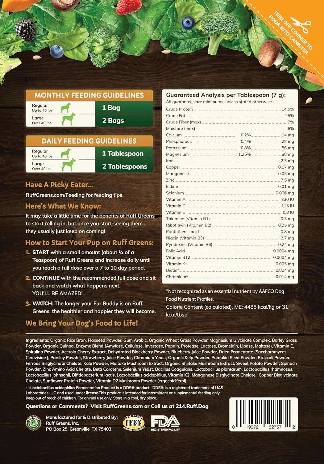 راف گرینز - مکمل غذایی سگ، مکمل مفاصل و استخوان ران برای سگ ها - پودر آنزیم های گوارشی پروبیوتیک برای حمایت از تحرک، ویتامین ها و مواد معدنی ضروری، 6.9 اونس