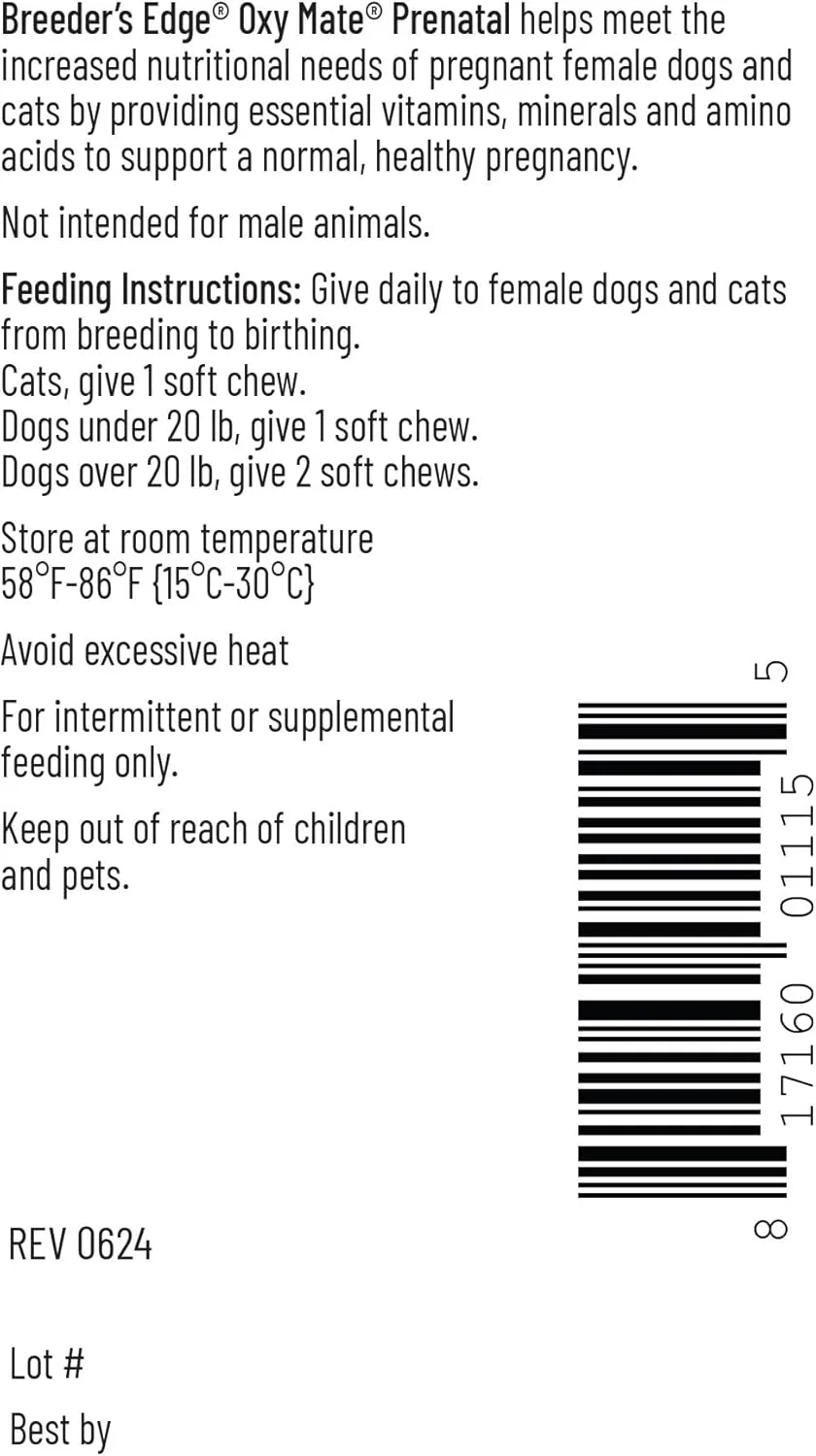 مکمل دوران بارداری سگ و گربه ریوایوال انیمال هلث بریدرز اج اکسی میت - 60 عدد جویدنی نرم