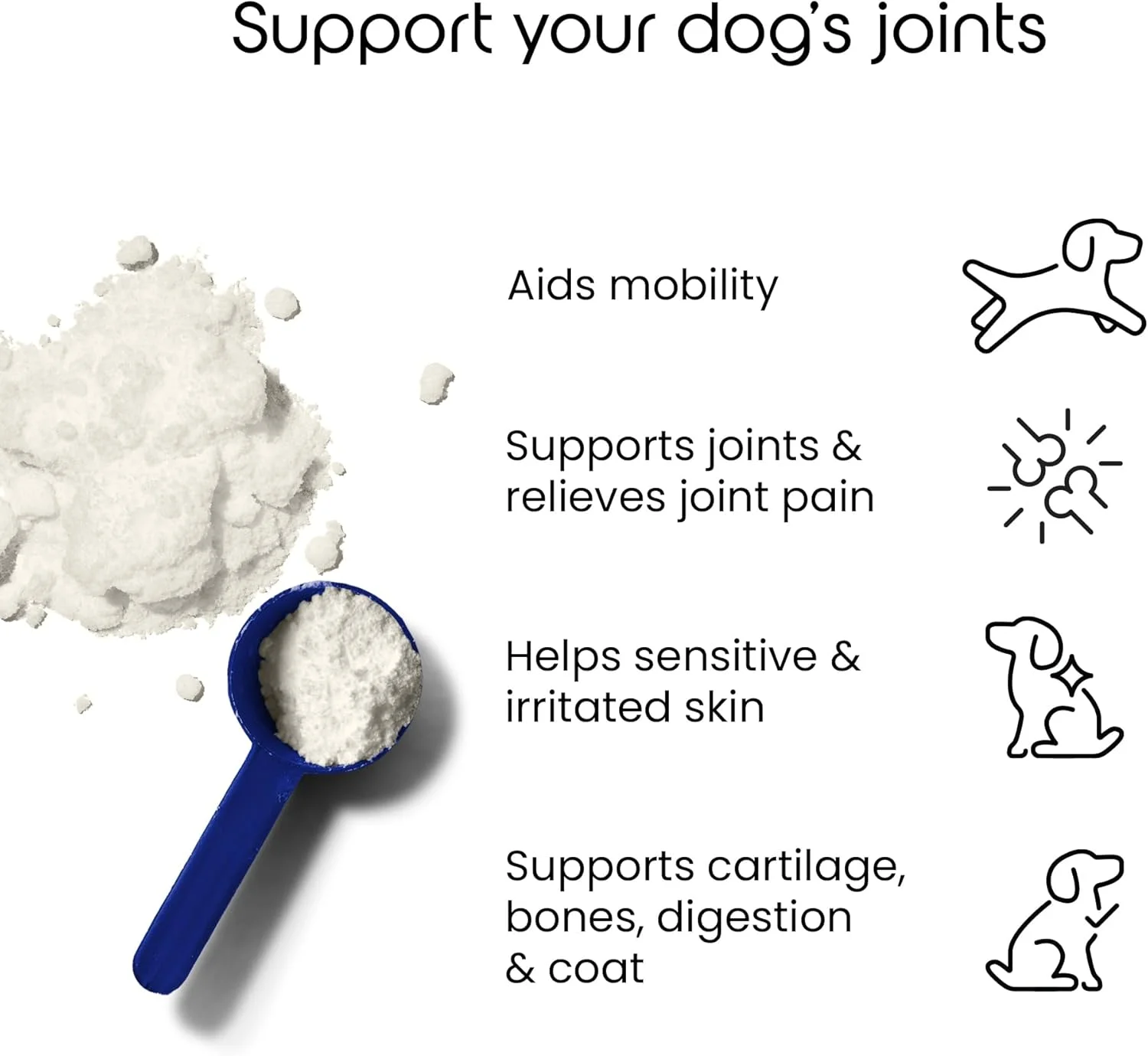 پودر کلاژن سگ پاپی تونز | 100 گرم (40 سروینگ) تقویت کننده کلاژن | پشتیبانی از مفاصل و تحرک برای همه سگ ها | کمک به سلامت پوست، پوشش و هضم | پیمانه اندازه گیری شامل می شود