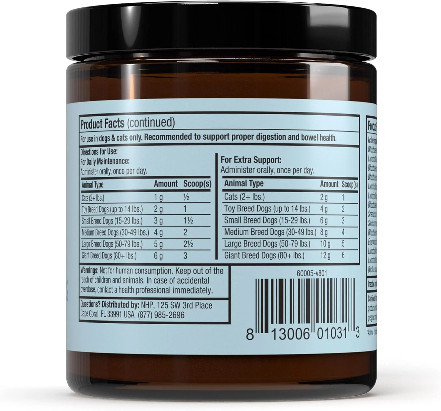 پروبیوتیک کامل Bark & Whiskers، برای سگ ها و گربه ها، 90 گرم، پشتیبانی از عملکرد ایمنی، پشتیبانی از هضم، فرموله شده توسط دامپزشک، غیر GMO، دکتر مرcola