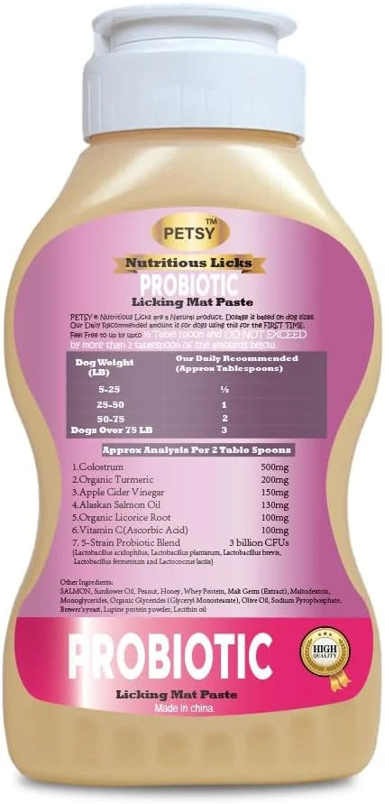 پاستا پروبیوتیک برای سگ ها، مکمل طبیعی برای سلامت روده، قابل استفاده روی مت لیسیدنی، پاستا پروبیوتیک خوشمزه با طعم سالمون، استفاده آسان به عنوان چاشنی غذا یا روی مت لیسیدنی (جایگزین کره بادام زمینی)