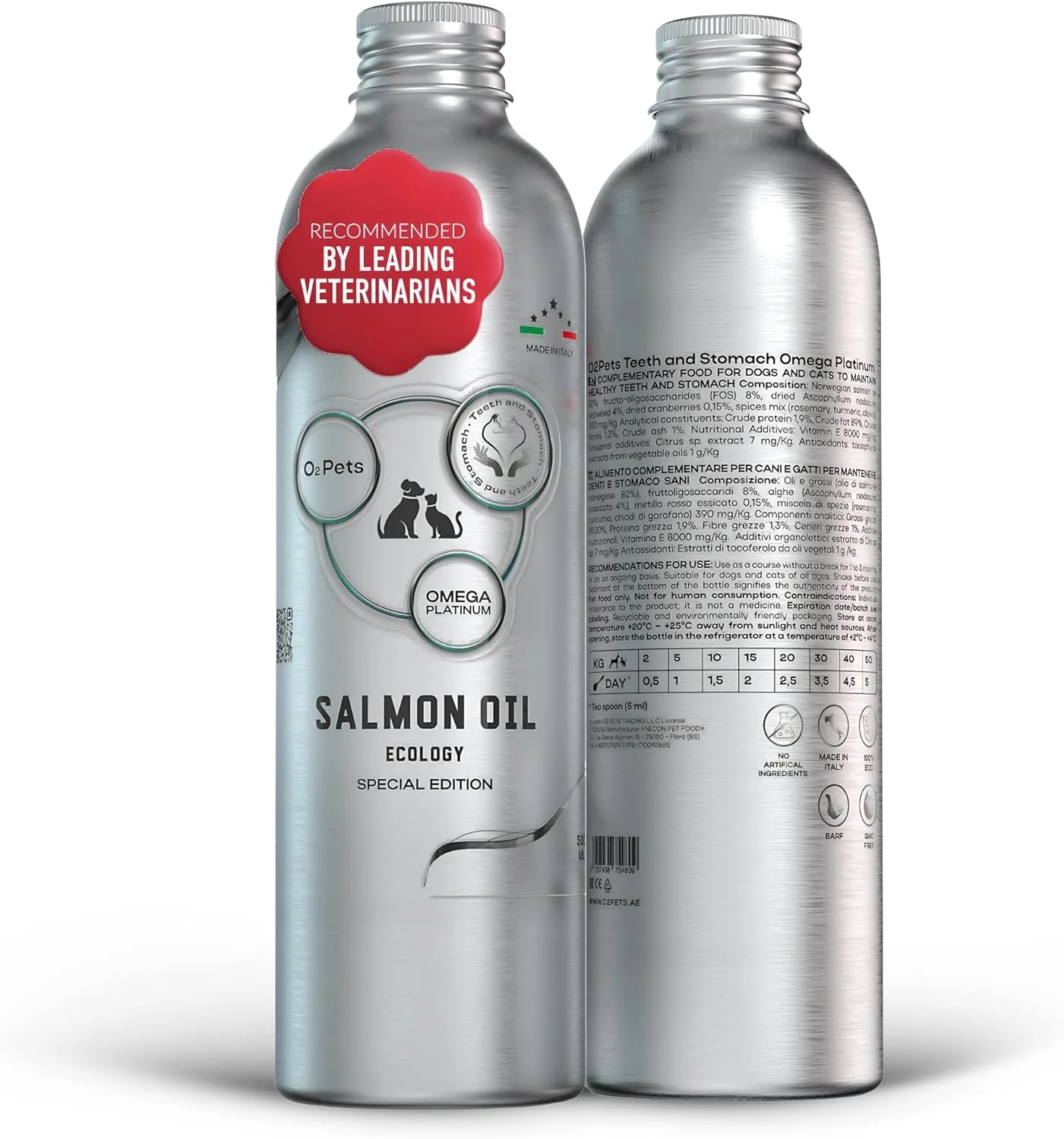 روغن ماهی سالمون نروژی O2 PETS Omega Platinum صید وحشی برای سگ و گربه، روغن ماهی امگا 3 مایع، مکمل طبیعی سگ و تشویقی گربه (250 میلی لیتر) روغن ماهی سالمون نروژی O2 PETS Omega Platinum صید وحشی برای سگ و گربه، روغن ماهی امگا 3 مایع، مکمل طبیعی سگ و تشویقی گربه (250 میلی لیتر)