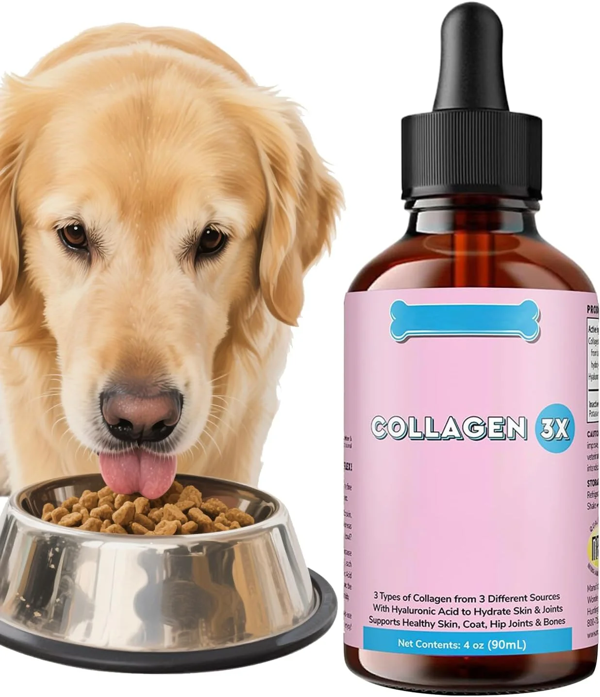 مکمل های حیوانات خانگی - قطره های مغذی برای حیوانات خانگی | 90 میلی لیتر قطره های مکمل ملایم سگ برای روده، هضم، پوست، مو، پشتیبانی از سلامت مفاصل