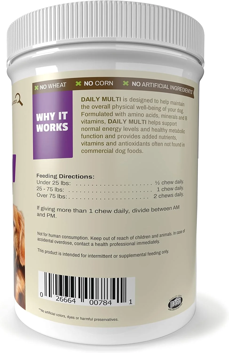 پت نچرالز آو ورمونت - مولتی دیلی برای سگ ها، فرمول مولتی ویتامین روزانه، 150 عدد جویدنی کوچک