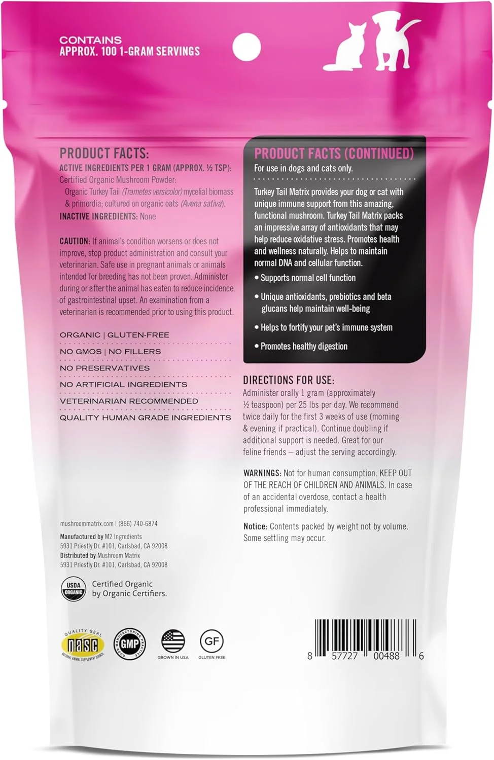 مکمل قارچ ارگانیک برای سگ و گربه، حیوان خانگی سالم: حمایت روزانه از سیستم ایمنی