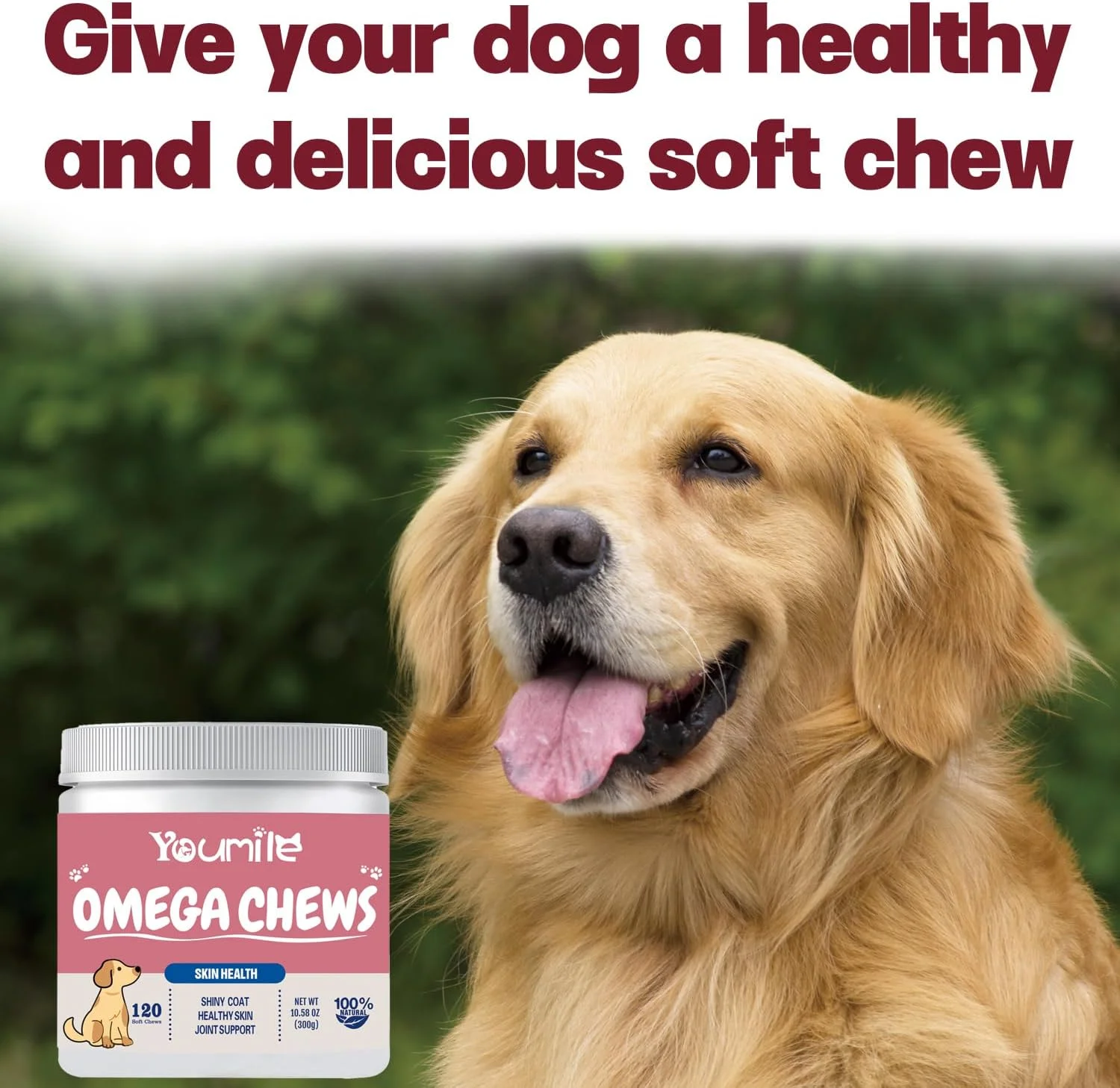 قرص جویدنی روغن ماهی امگا برای زیبایی و موی سگ - امگا برای ریزش مو و تسکین خارش سگ، اسیدهای چرب EPA و DHA، مخصوص سگ