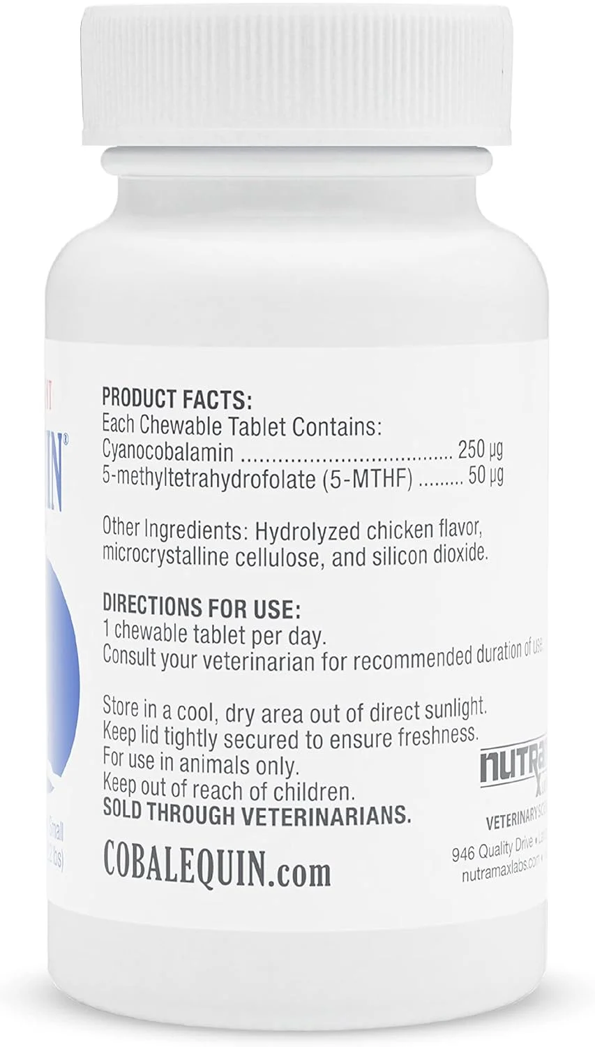 Nutramax Laboratories Cobalequin B12 Supplement for Cats and Small Dogs, 45 Count (Pack of 1)