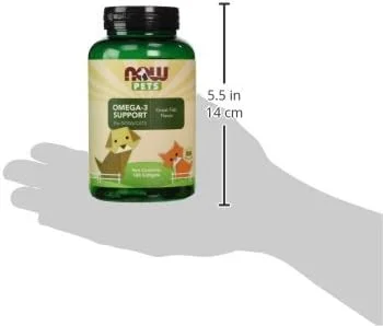 مکمل امگا 3 مخصوص حیوانات خانگی ناو، فرموله شده برای گربه ها و سگ ها، دارای گواهینامه NASC، 180 سافت ژل