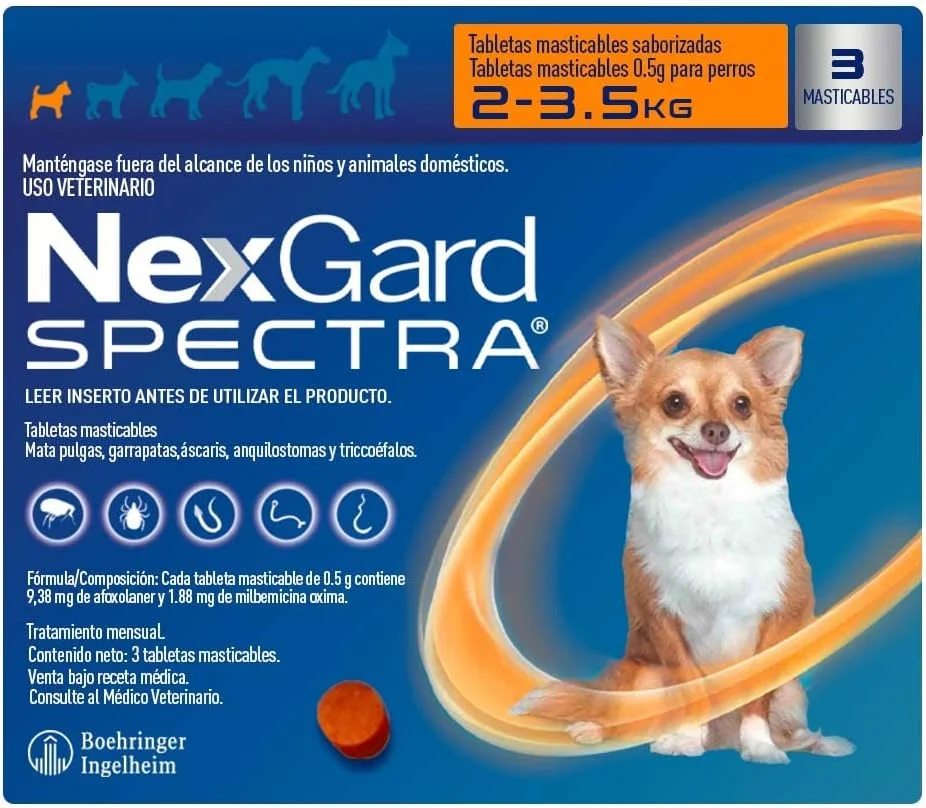 قرص های جویدنی NexGard Spectra 3 برای سگ های 2 کیلوگرم - 3.5 کیلوگرم