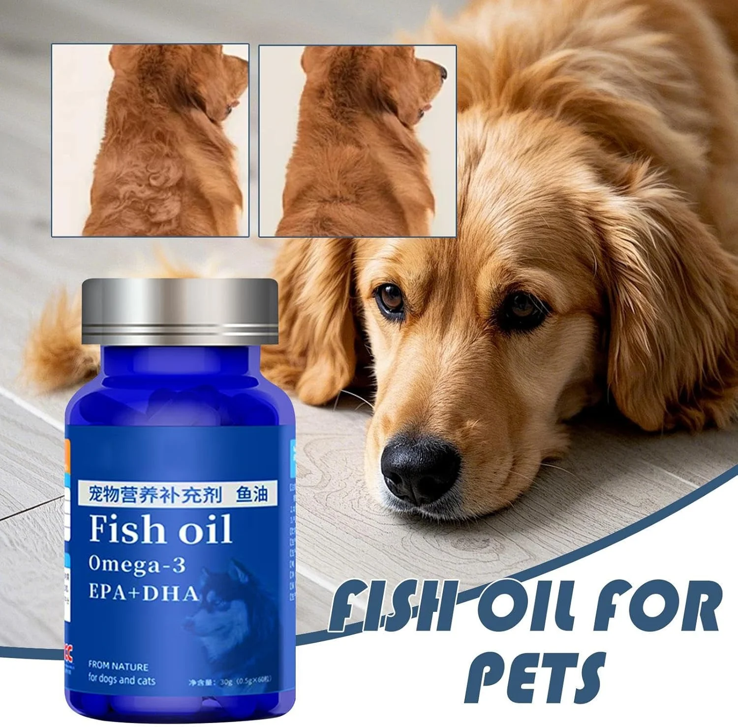 روغن ماهی برای سگ ها | روغن ماهی برای سگ ها و گربه ها، مکمل غذایی طبیعی برای گربه ها، زیبایی پنجه ها، نقاط داغ، جلوگیری از ریزش مو، سلامت مفاصل، خشکی و خارش