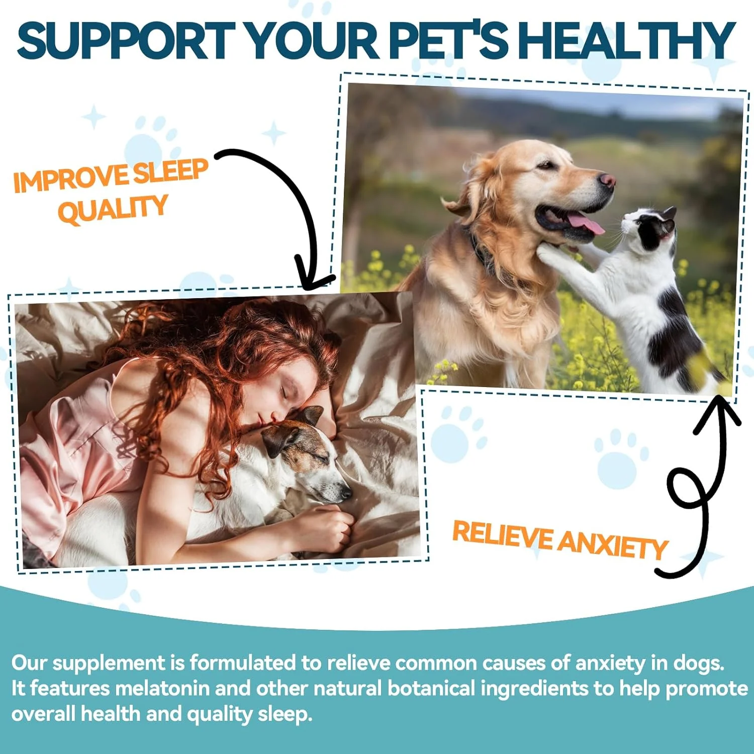 ملاتونین برای حیوانات خانگی، ملاتونین سگ، پشتیبانی از خواب سگ، مایع برای گربه ها، پشتیبانی از آرامش سگ و گربه، رفتار آرام در سگ ها، کمک به خواب آرام، طعم مرغ 60 میلی لیتر