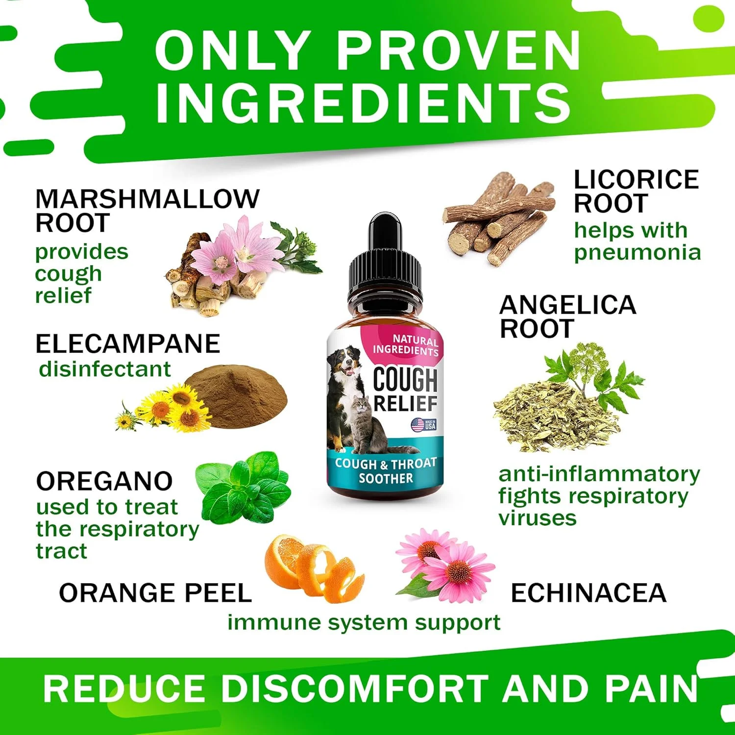 قطره سرفه سگ و گربه - داروی گیاهی 2 اونسی حیوانات خانگی - تسکین دهنده گلو - حمایت تنفسی هومیوپاتی - درمان سرفه خشک، مرطوب و پارس حیوانات خانگی و آسم گربه، گرفتگی سینوس - ساخت آمریکا