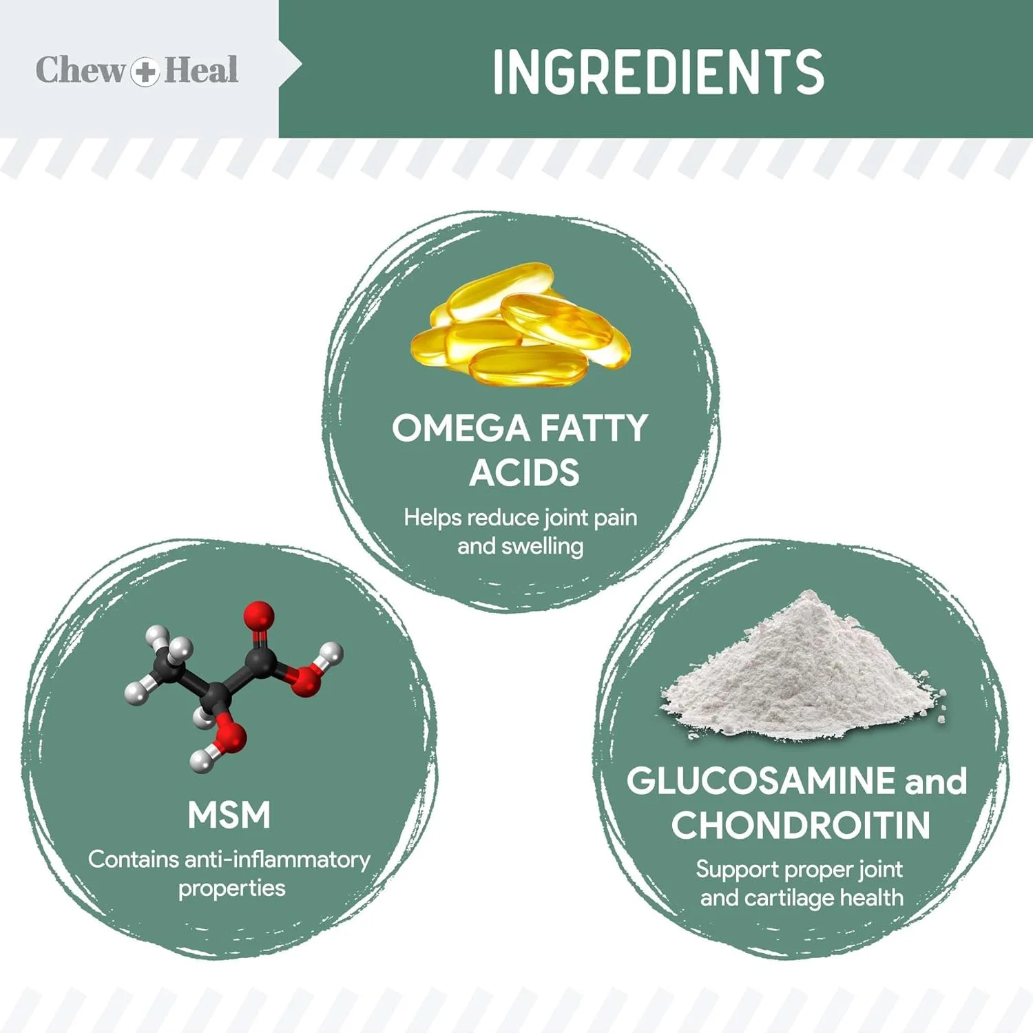 مکمل گلوکزامین برای مفاصل و لگن سگ ها - 120 عدد تشویقی نرم برای تحرک سگ های مسن - ساخته شده با گلوکزامین، MSM، کندرویتین، صدف های لب سبز و موارد دیگر - ساخت آمریکا