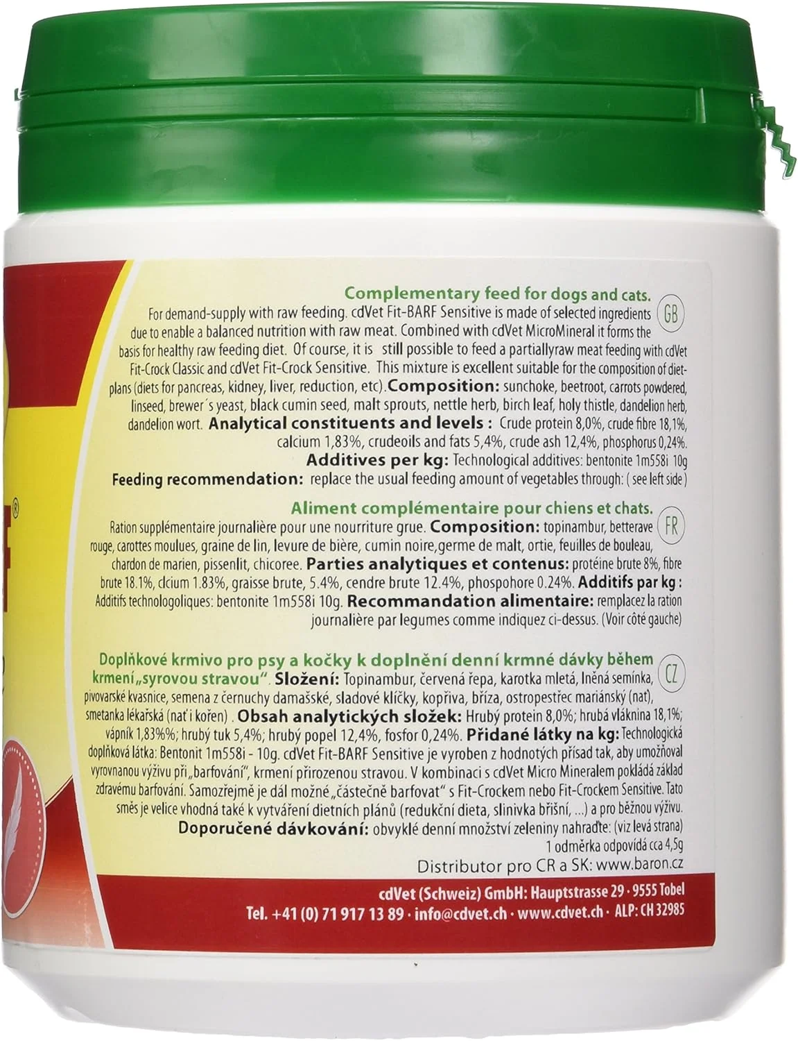 فیت-بارف سنسیتیو 350 گرم 100% طبیعی برای سگ ها و گربه ها