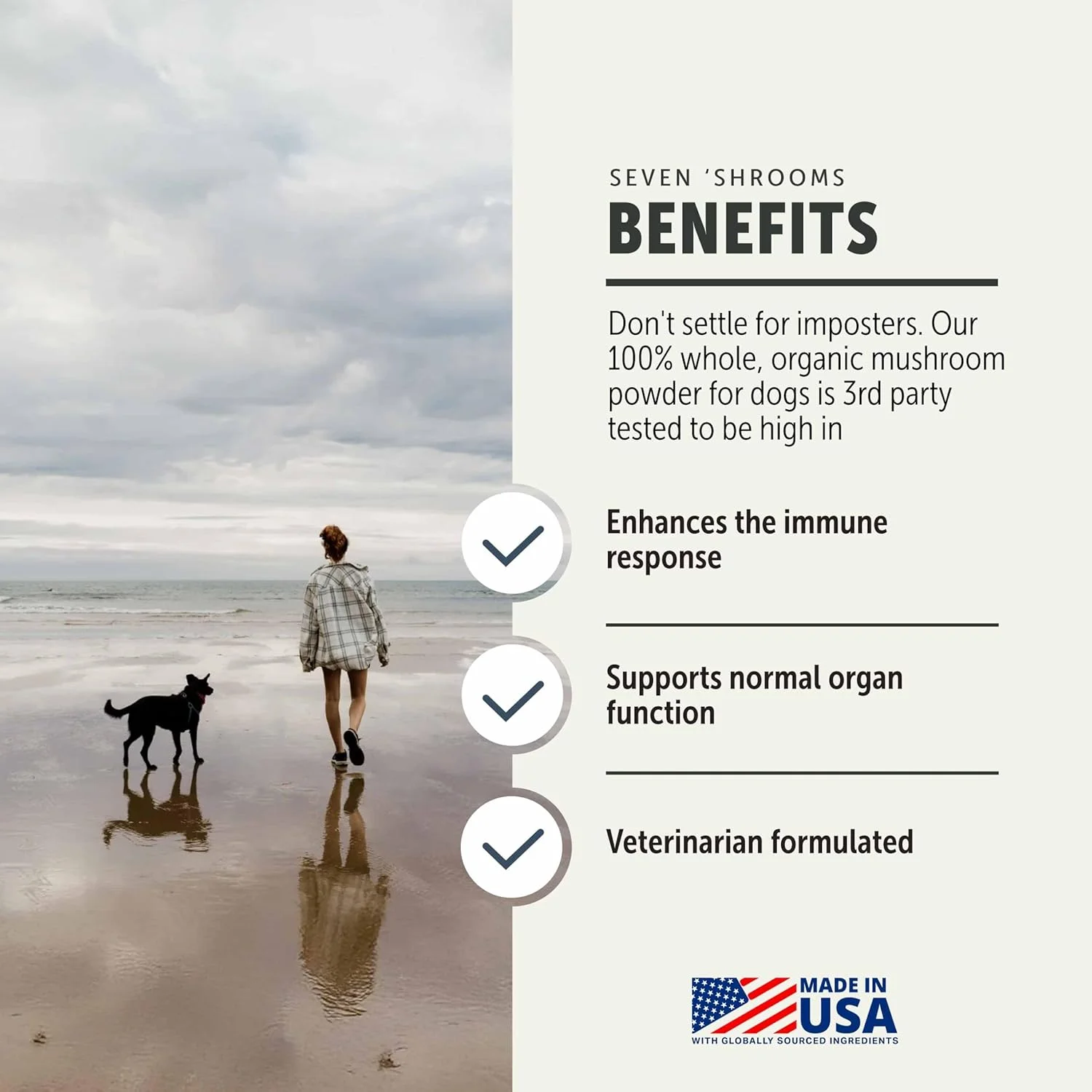 فور لیف روور سون شروز - مکمل قارچ ارگانیک برای سگ ها - عصاره کامل قارچ فرموله شده توسط دامپزشک