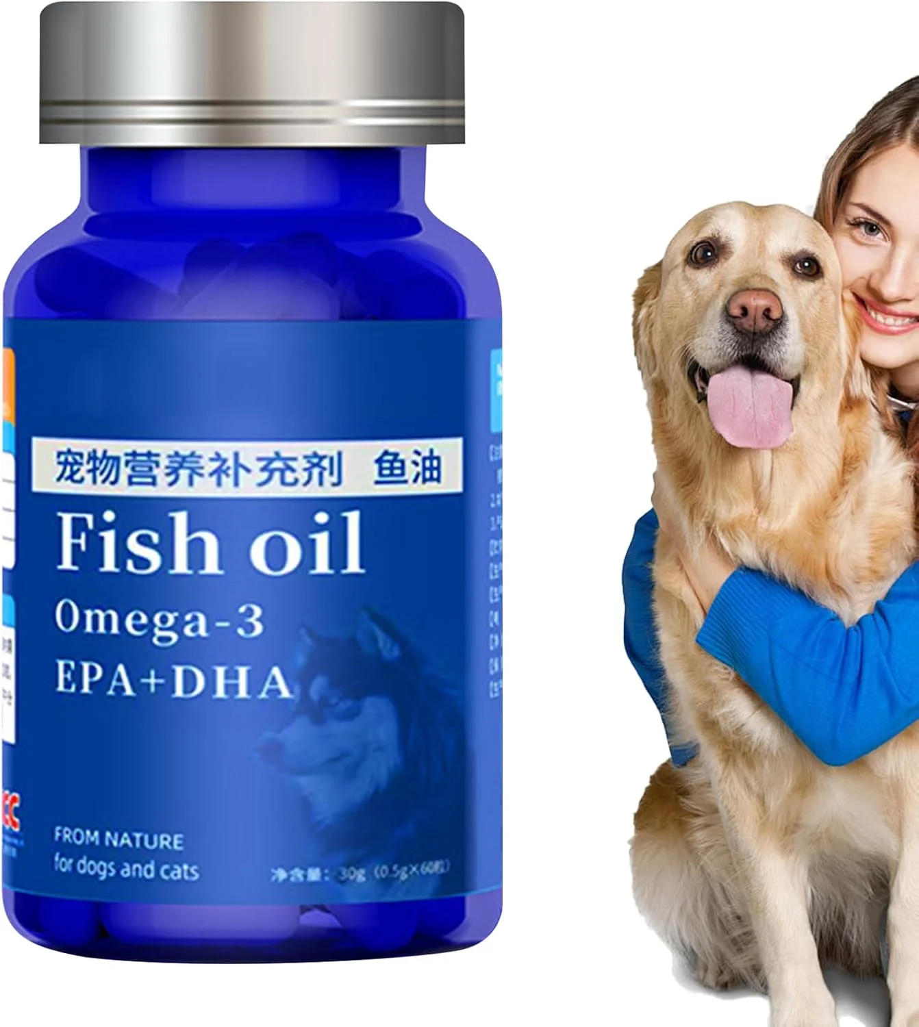 روغن ماهی برای حیوانات خانگی - روغن ماهی برای پوست و موی سگ - مکمل غذایی طبیعی برای سلامت پنجه ها، زیبایی، خشکی، ریزش مو، خارش و جلوگیری از نقاط داغ