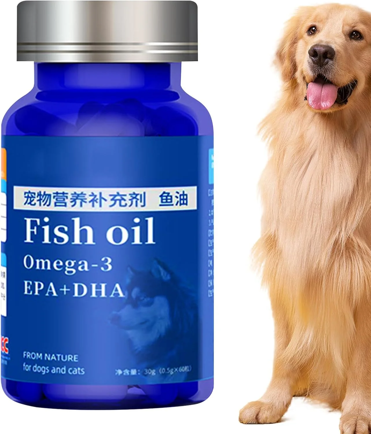 روغن ماهی برای حیوانات خانگی - روغن ماهی سگ - مکمل غذایی طبیعی برای گربه ها، زیبایی پنجه ها، نقاط داغ، جلوگیری از ریزش مو، سلامت مفاصل، خشکی و خارش