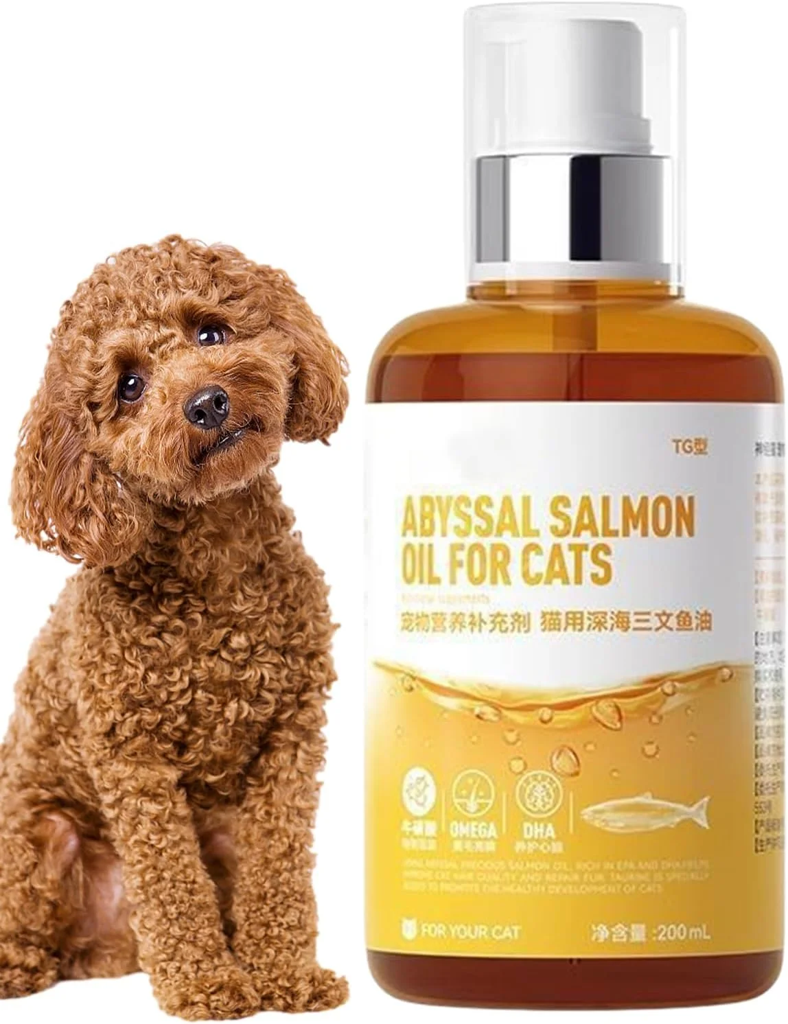 روغن ماهی حیوانات خانگی | مکمل غذایی مایع 200 میلی لیتری - مکمل های خالص و قوی برای حیوانات خانگی، مکمل های سریع الاثر سگ برای بچه گربه ها و توله سگ ها، سلامتی روزانه و تحرک مفاصل