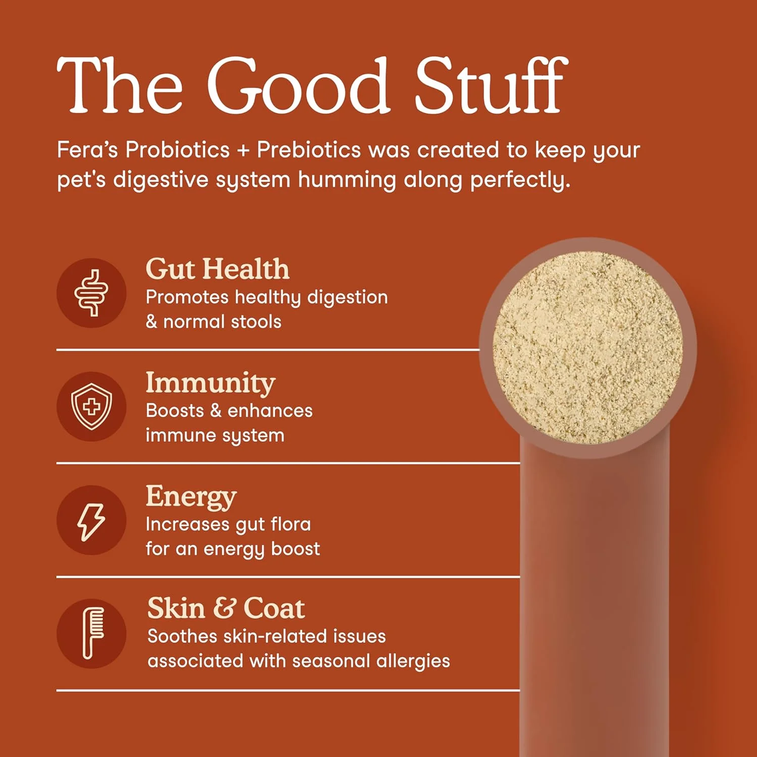 پروبیوتیک ارگانیک Fera Pet برای سگ ها و گربه ها - فرمول قوی و پیشرفته دامپزشکی - پودر پروبیوتیک کاملا طبیعی - ساخت آمریکا - 5 میلیارد CFU در هر پیمانه