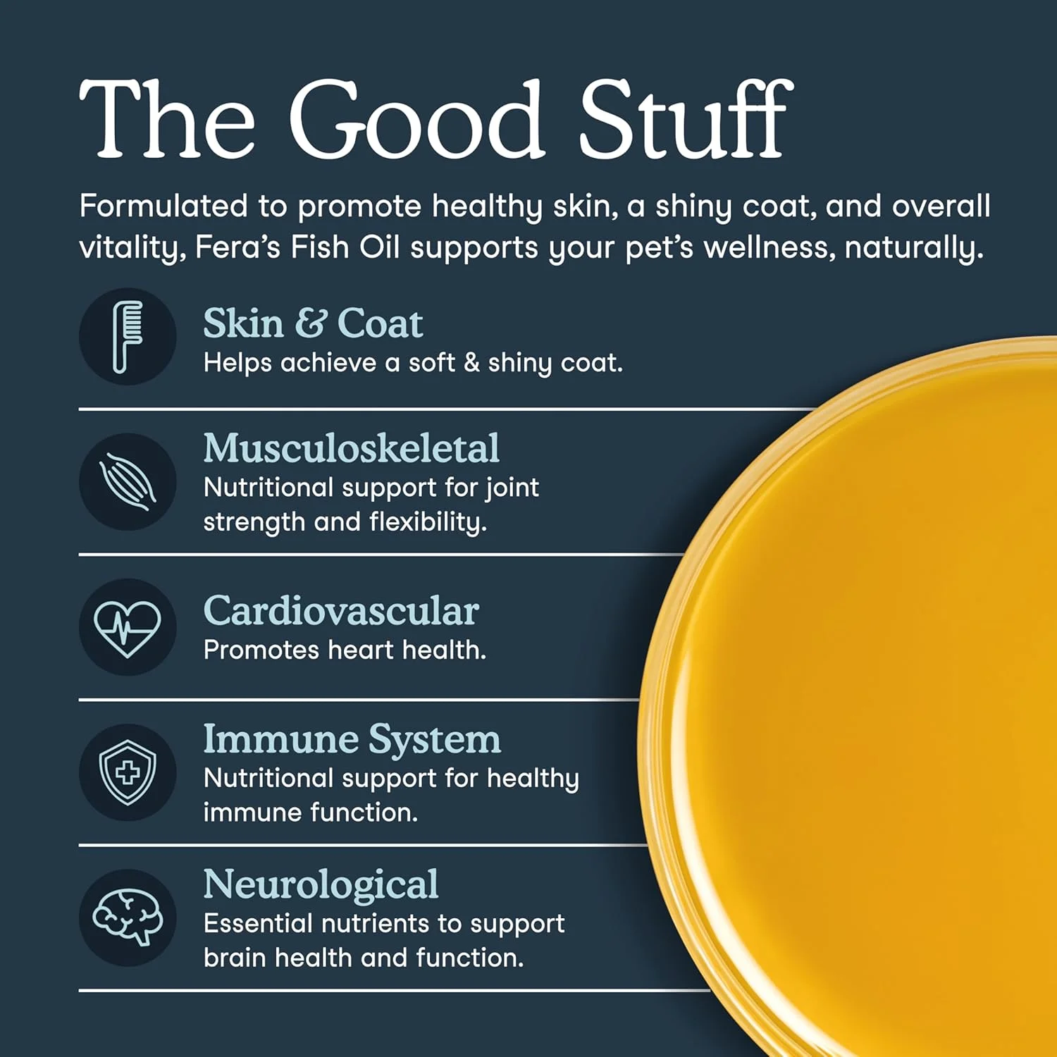 روغن ماهی مخصوص حیوانات خانگی Fera Pets - امگا 3 برای سگ ها و گربه ها برای حمایت از مفاصل، قلب، پوست و سلامت پوشش - غیر GMO با ویتامین E - 236 میلی لیتر