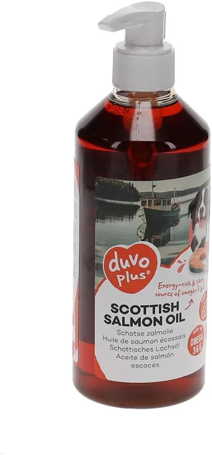 روغن ماهی سالمون اسکاتلندی Duvo+ برای گربه ها و سگ ها 500 میلی لیتر