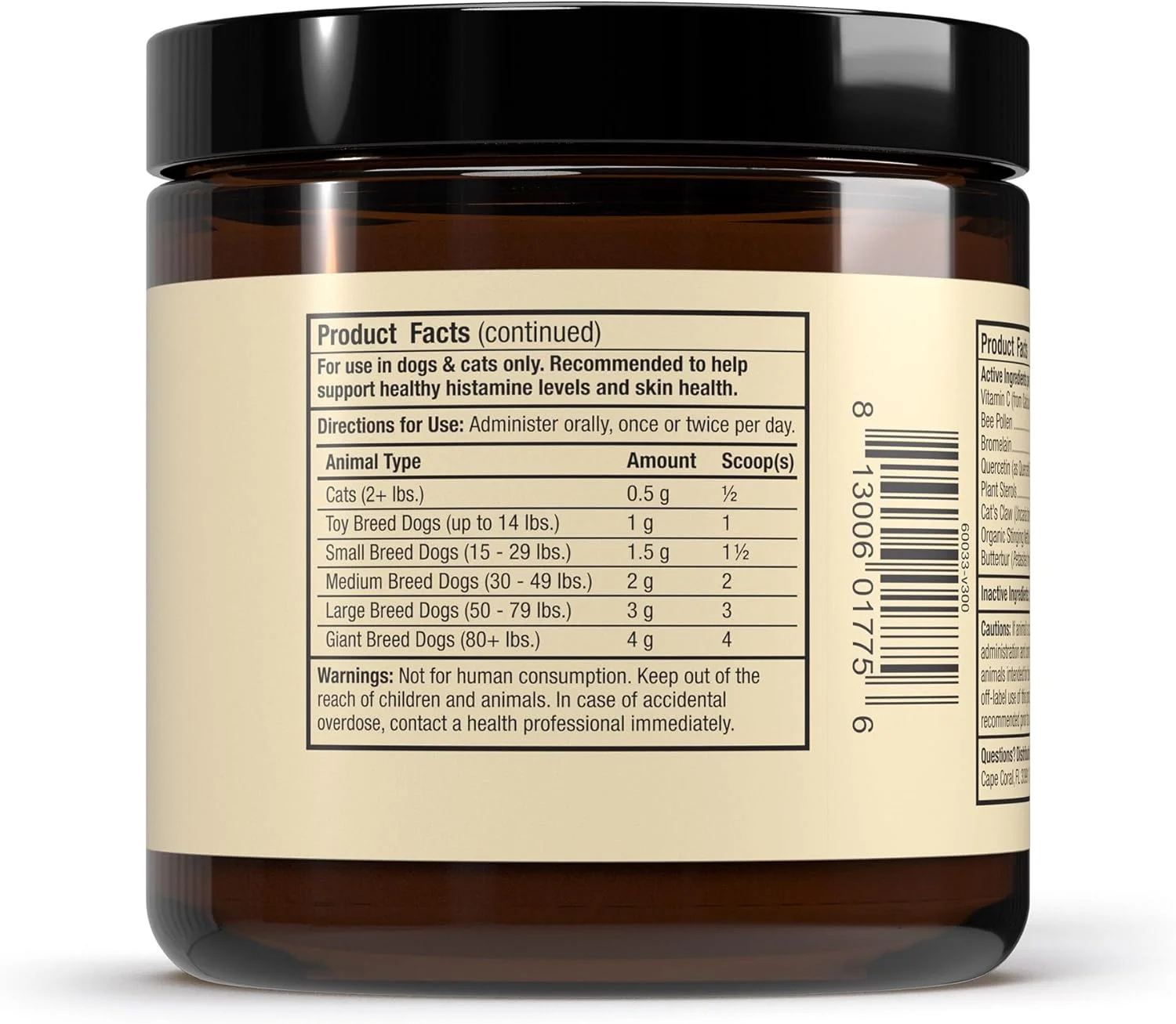 دکتر مرcola - مکمل حمایت از آلرژی فصلی برای گربه ها و سگ ها 3.17 اونس 181775