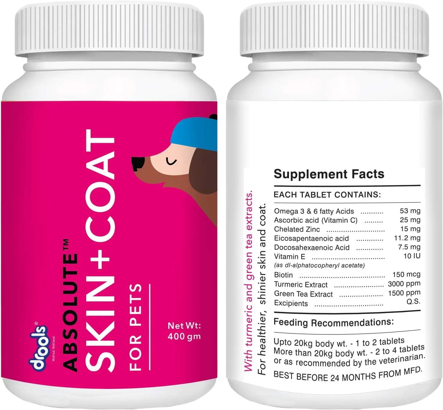 قرص مکمل پوست و مو سگ درولز ابسولوت 110 عددی