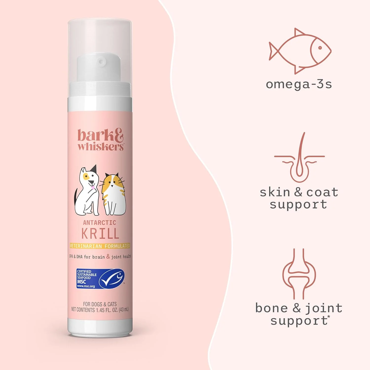 دکتر مرcola - روغن کریل قطب جنوب برای گربه ها و سگ ها 2 اونس مایع