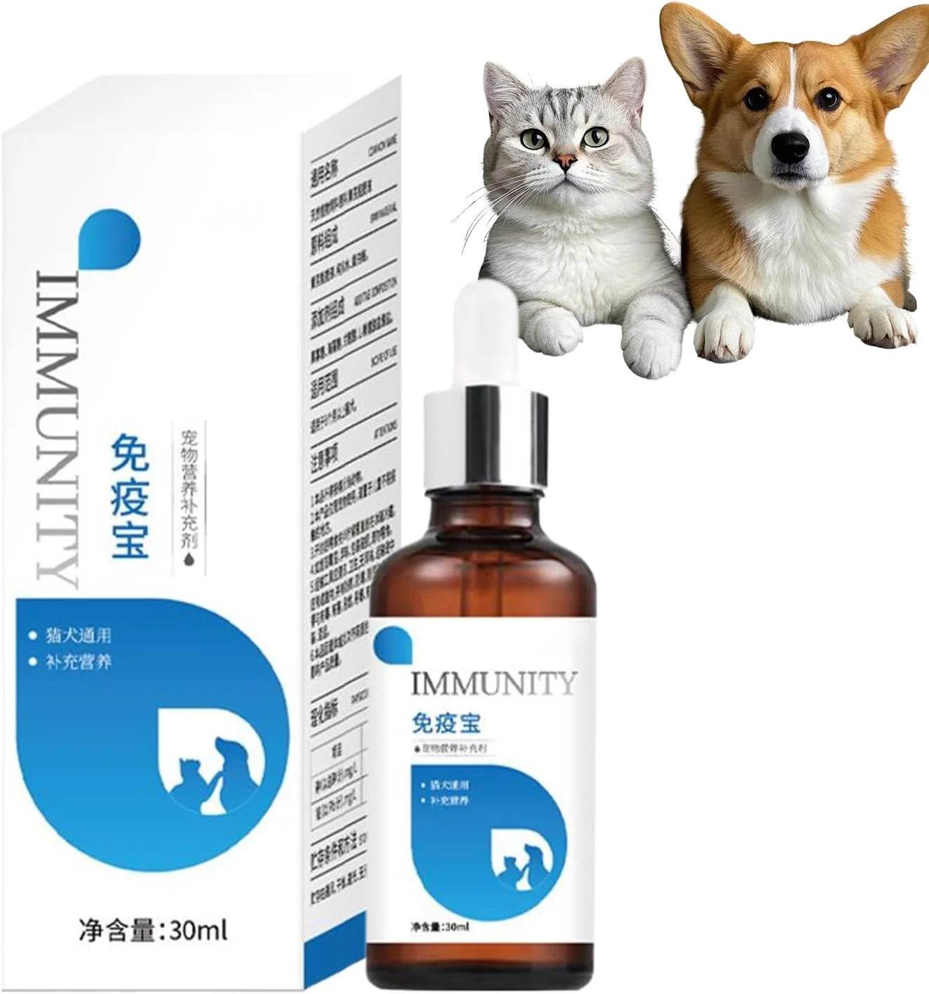 قطره های مکمل غذایی سگ و گربه، 30 میلی لیتر، تقویت کننده طبیعی سلامت روده برای سگ، گربه، توله سگ، مناسب برای استفاده روزانه صاحبان حیوانات خانگی، پرورش دهندگان، مسافران، کلینیک های دامپزشکی و بازدیدکنندگان