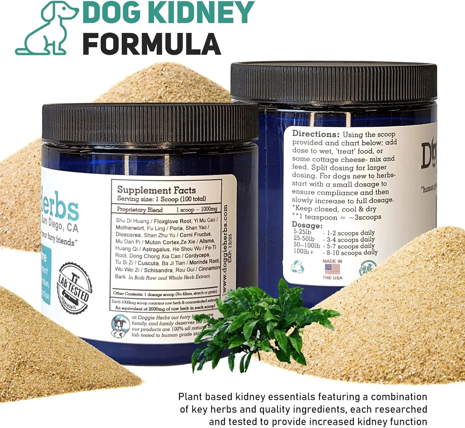 احیا کننده کلیه سگ ها با گیاهان دارویی - مکمل 100% گیاهی برای بهبود سلامت کلیه سگ ها در بیماری های حاد و مزمن