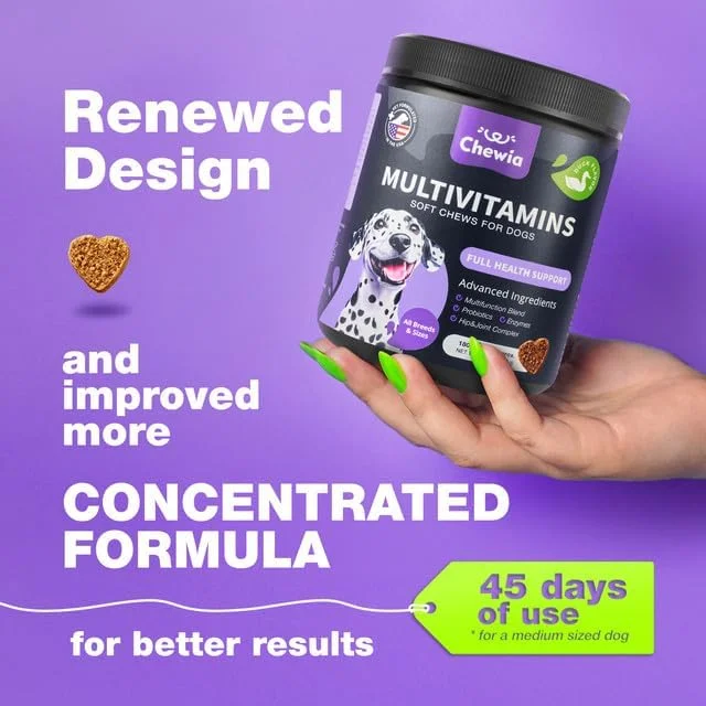 ویتامین های سگ 15 در 1 - قرص های جویدنی مولتی ویتامین سگ با MSM برای سلامت مفاصل و لگن - مکمل سگ برای تسکین خارش پوست - مولتی ویتامین برای تقویت سیستم ایمنی سگ با آنزیم ها - پشتیبانی از پوست و مو، تحرک