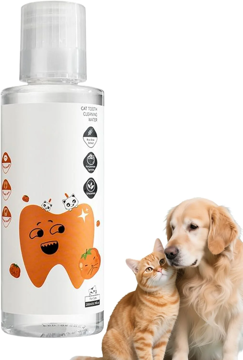 محلول افزودنی آب سگ برای مراقبت از دندان - 200 میلی لیتر طبیعی و سالم | محلول دهانشویه سگ | برای استفاده در منزل، مسافرت، شستشو و بهداشت