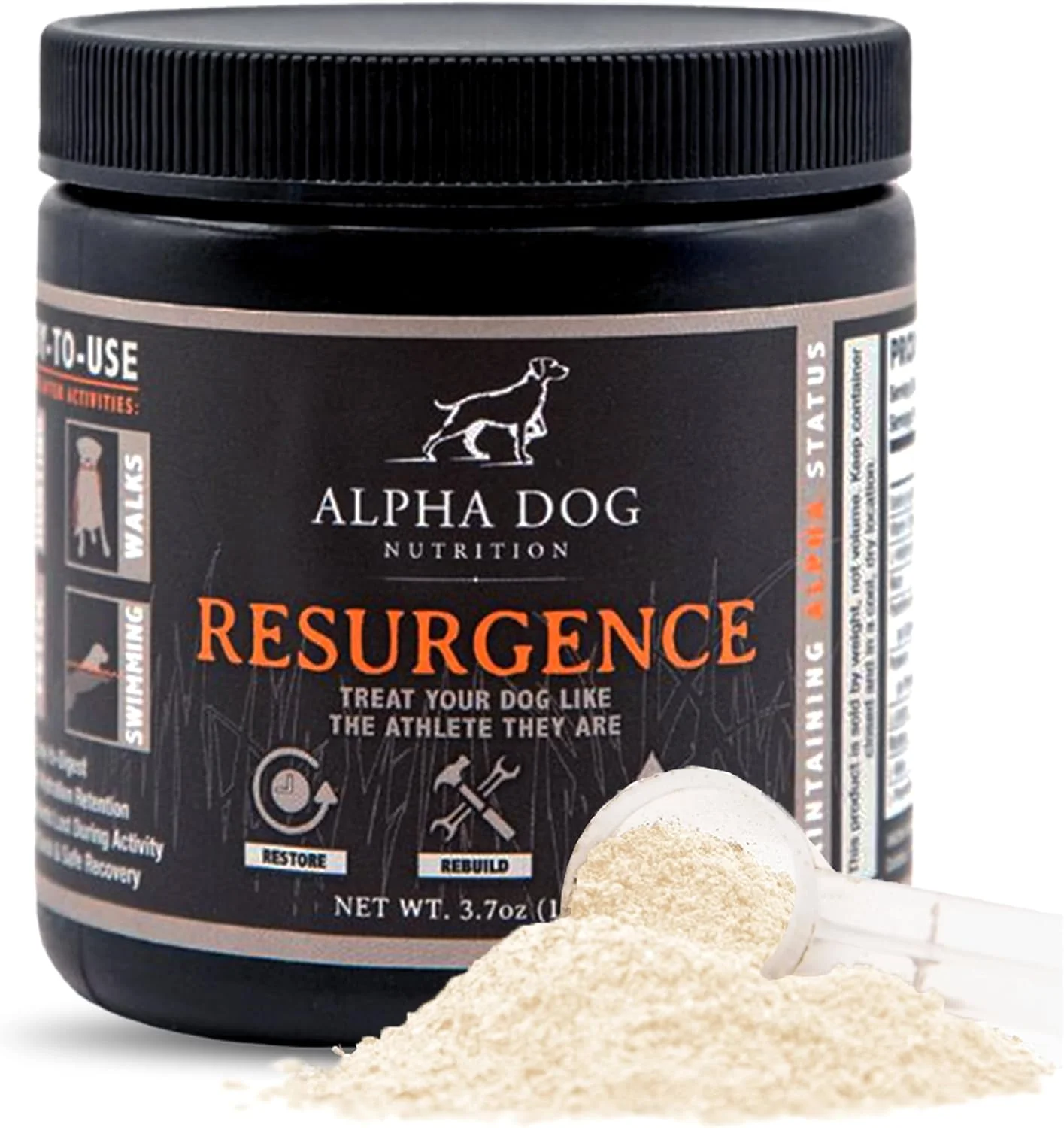 الکترولیت های سگ Resurgence از Alpha Dog Nutrition | تقویت آبرسانی سگ، افزایش استقامت و بهبود ریکاوری | افزودنی الکترولیتی به آب یا تاپینگ غذا برای جلوگیری از کم آبی با طعم گوشت گاو