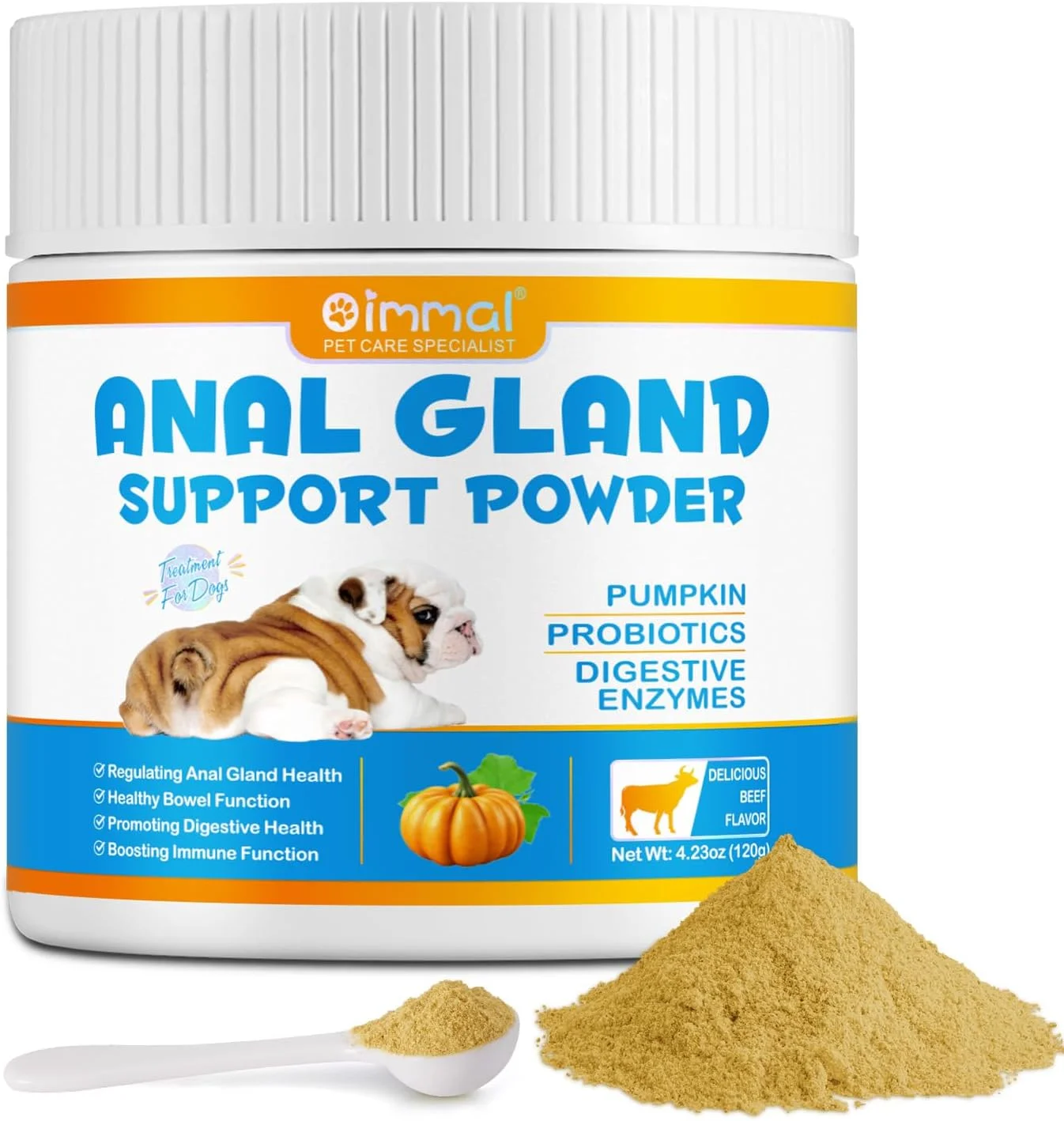 پودر پشتیبانی از غدد مقعدی سگ 120 گرمی برای غدد مقعدی سگ، ارتقاء سلامت دستگاه گوارش، تقویت عملکرد سیستم ایمنی، تنظیم سلامت غدد مقعدی، توصیه شده توسط دامپزشکان برای روده و هضم سالم