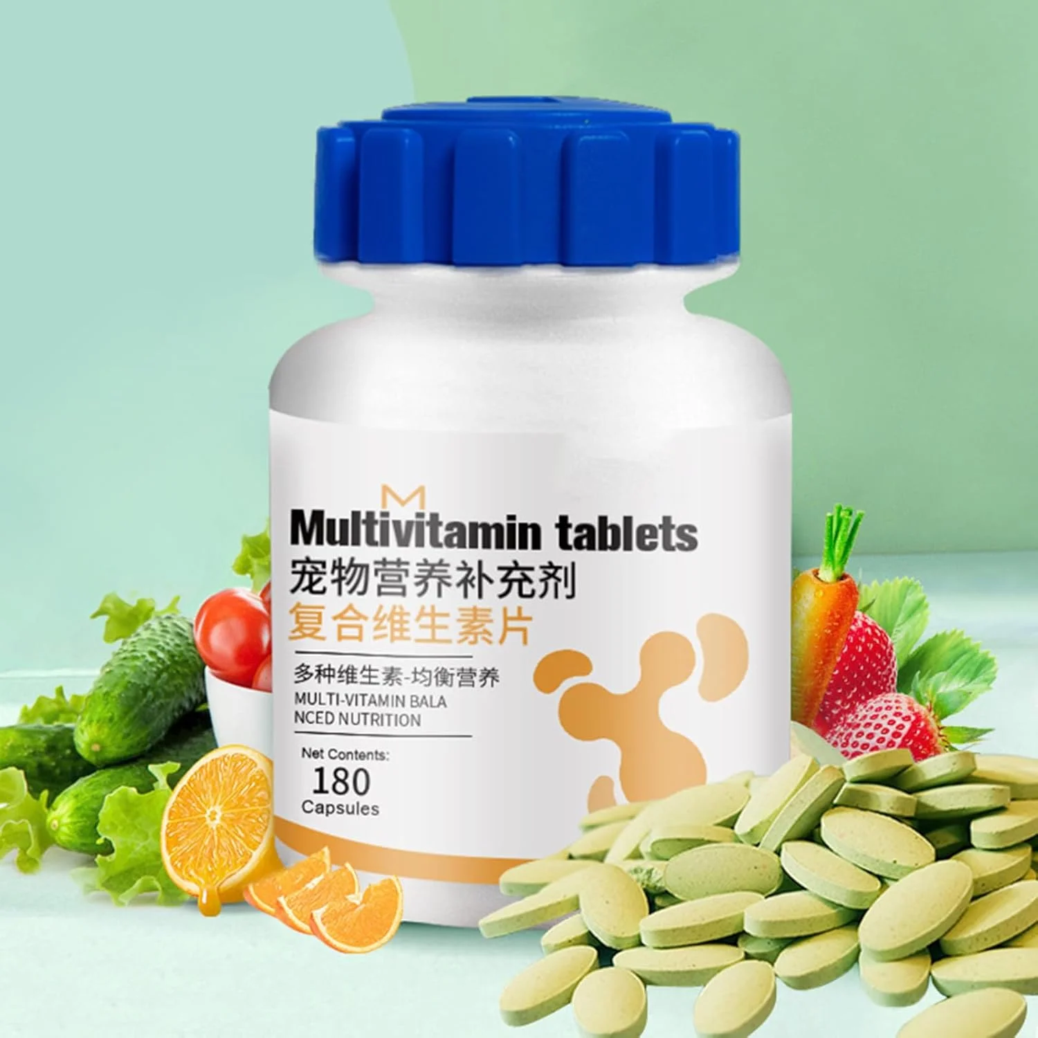 Chewable Tablets for Dogs - 180-Count Cat Dog Health Supplement Chewable Tablets | Pet Nutrition Supplies to Support Kitten Puppy Coat Skin Health