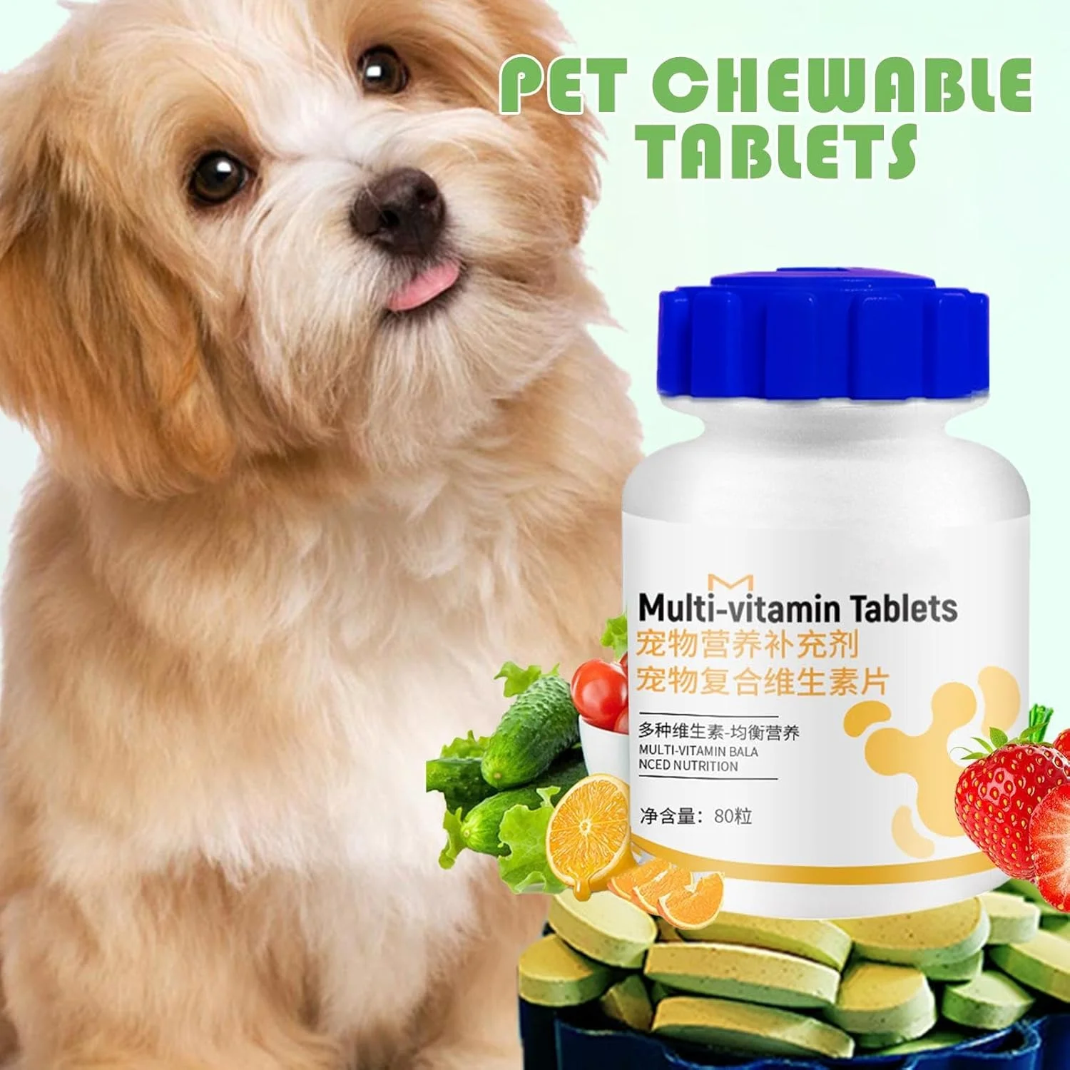 قرص های مکمل جویدنی سگ، 180 عدد مکمل جویدنی سگ برای پوست و مو - پشتیبانی از تغذیه حیوانات خانگی، افزایش انرژی، لوازم بهداشتی برای توله سگ و بچه گربه