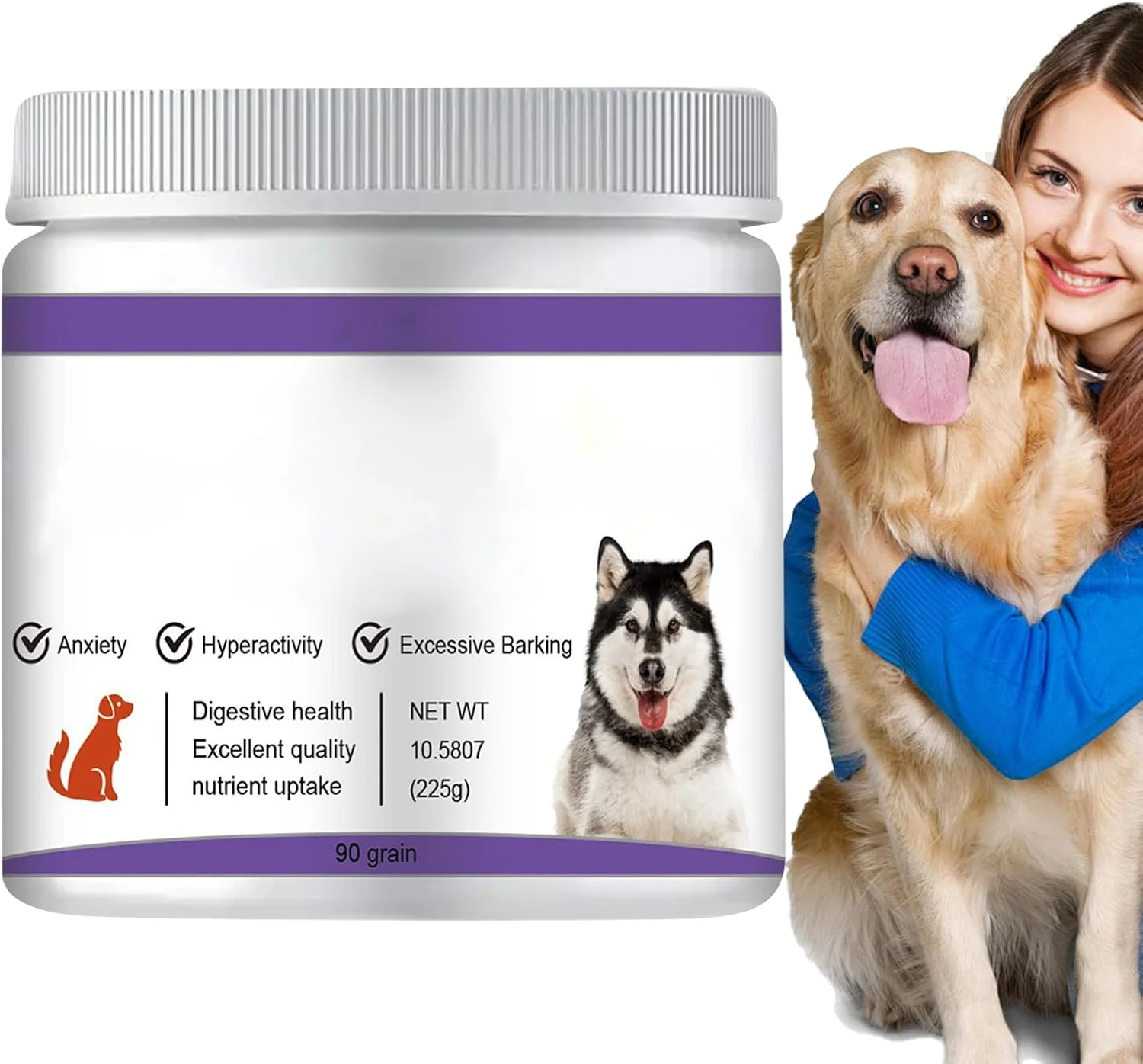 قرص های جویدنی آرام بخش سگ - قرص جویدنی آرام بخش | قرص های مغذی 90 عددی لوازم بهداشتی حیوانات خانگی برای استفاده روزانه در خانه، آپارتمان، مسافرت، استرس و ناراحتی