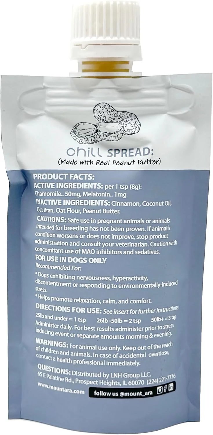 کره بادام زمینی آرام بخش سگ برای سگ ها 4 اونس - کره بادام زمینی ایمن برای سگ ها با بابونه و ملاتونین برای سگ ها