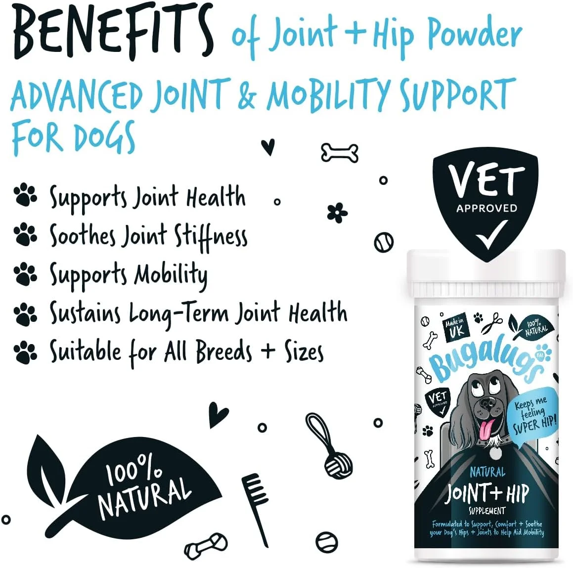 مکمل مفاصل و لگن سگ باگالوگز - 80 گرم