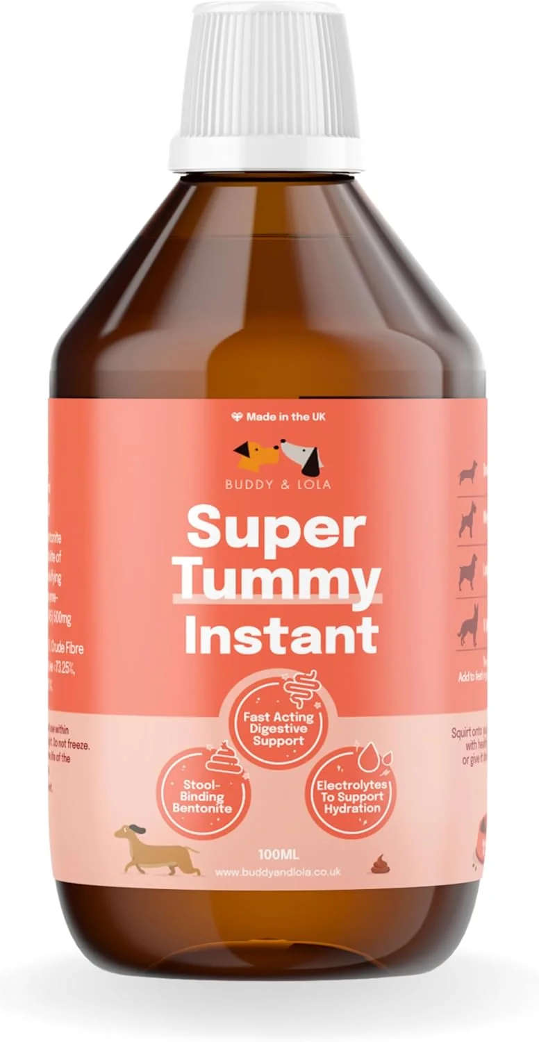 درمان سریع اسهال سگ Buddy & Lola به همراه الکترولیت - 20 سروینگ - آرام کننده معده برای سگ ها در تمامی نژادها، اندازه ها و سنین - شامل سرنگ