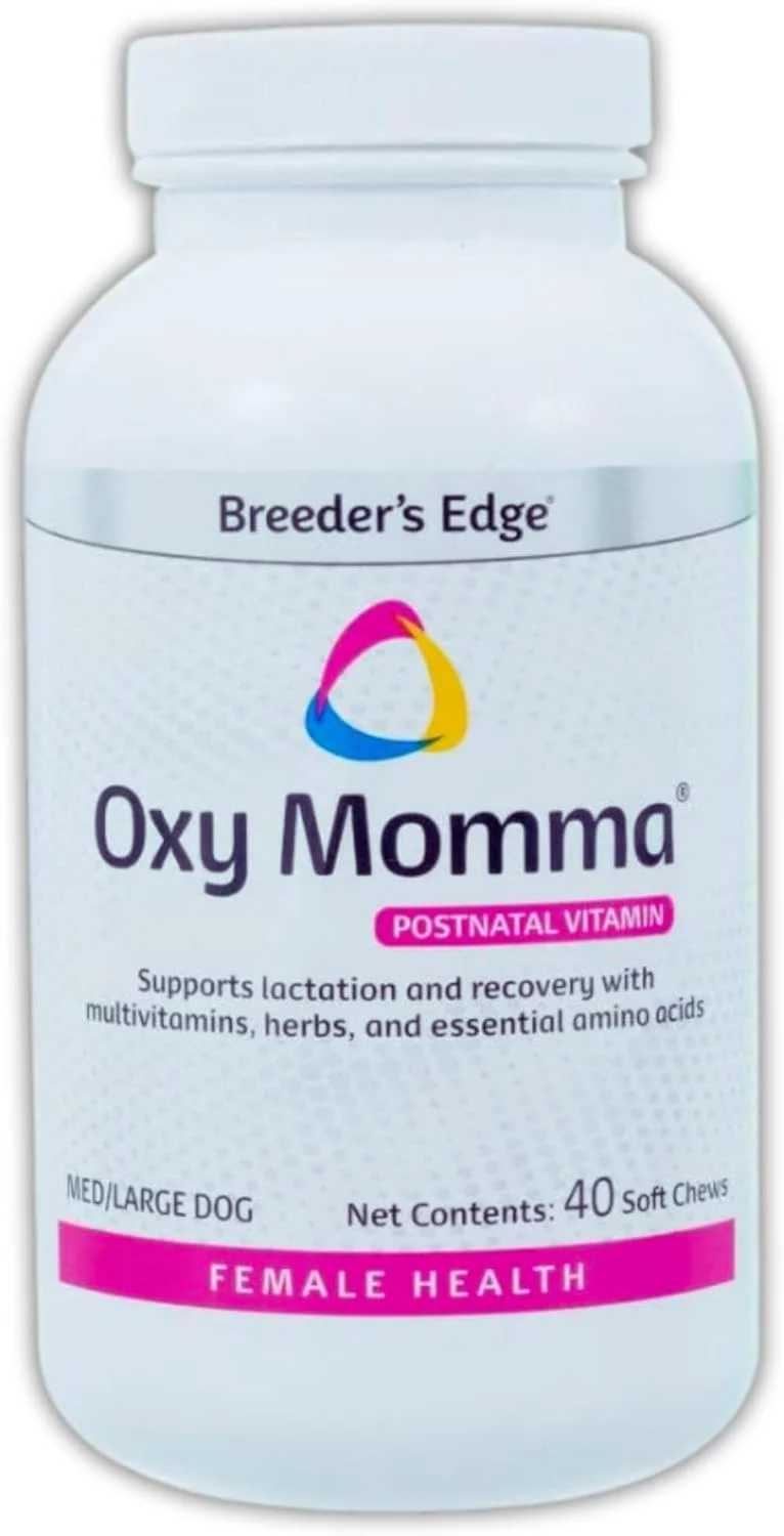 مکمل شیردهی و ریکاوری سگ های متوسط و بزرگ Breeder's Edge Oxy Momma - 40 عدد جویدنی نرم