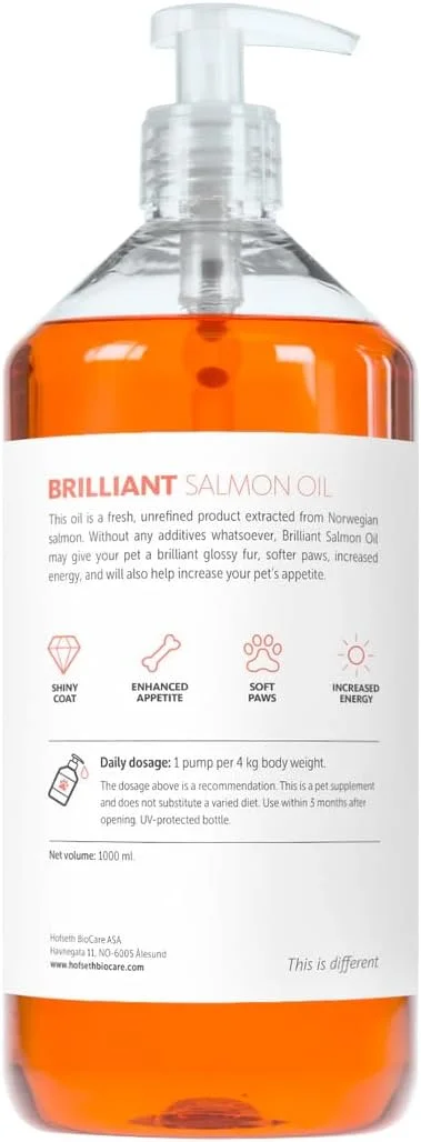 روغن سالمون بریلیانت اچ بی سی برای سگ و گربه 1000 میلی لیتر روغن سالمون بریلیانت اچ بی سی برای سگ و گربه 1000 میلی لیتر