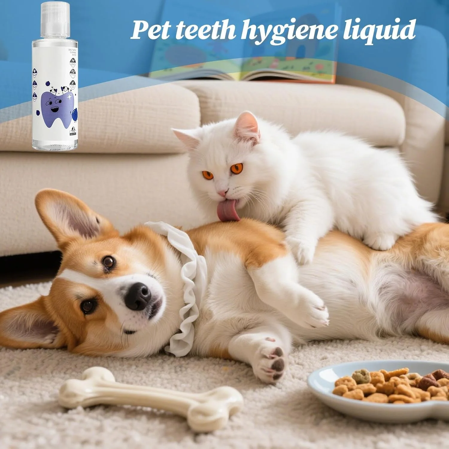 محلول خوشبو کننده دهان سگ، 200 میلی لیتر، طبیعی و سالم - محلول خوشبو کننده دهان گربه - برای مسافرت های داخلی و خارجی، نظافت و بهداشت
